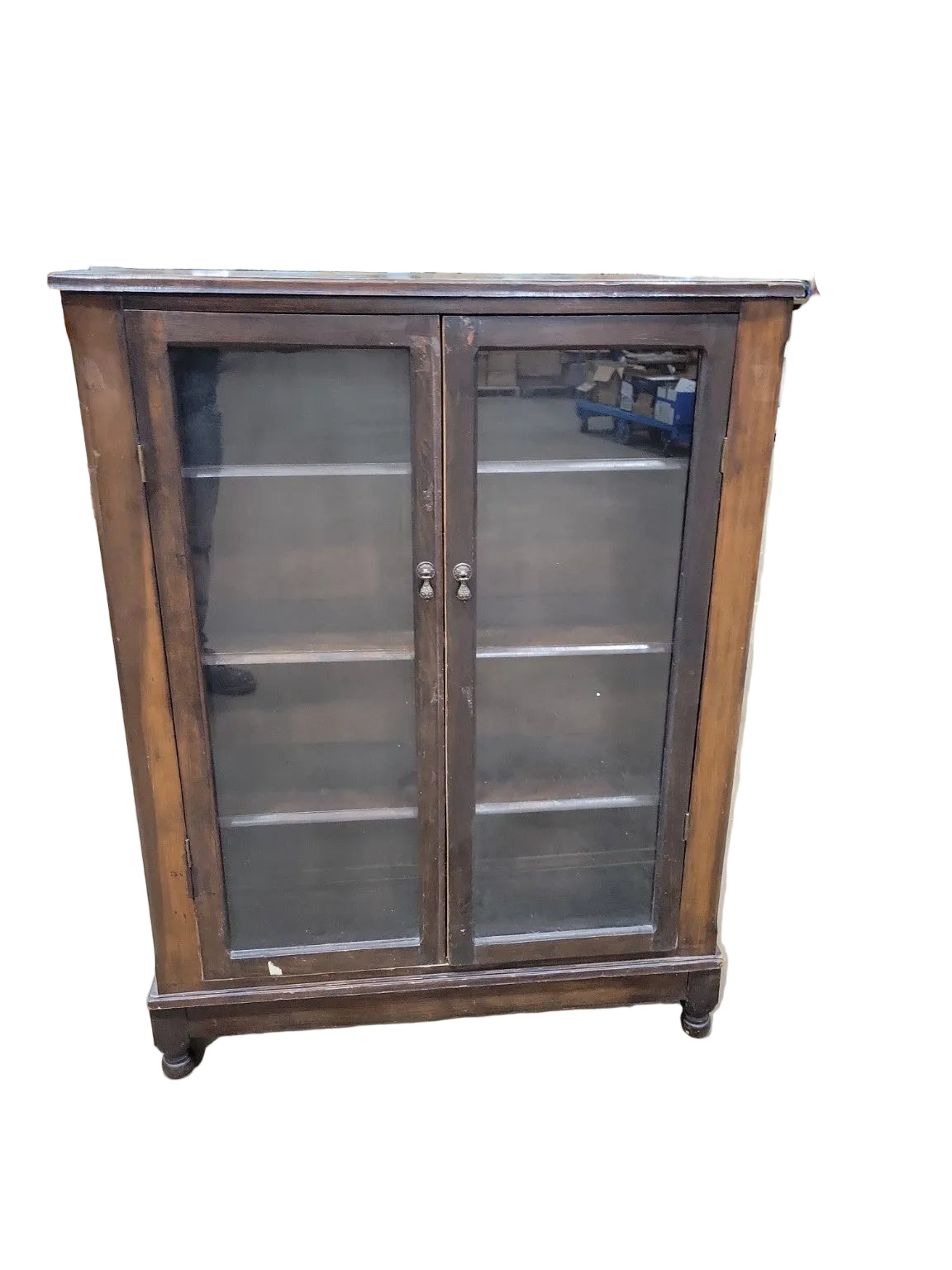 Antique Glass Door Bookcase Cabinet