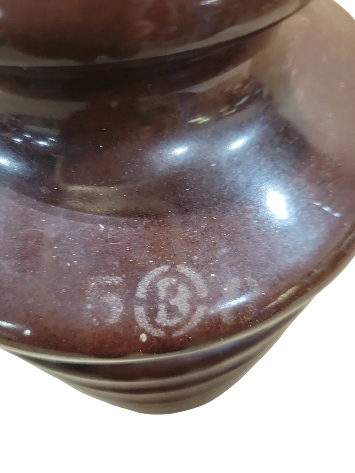 Vintage Brown Porcelain Electrical Line Insulator