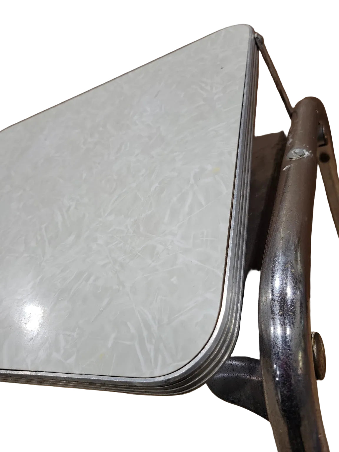 Vintage Chrome Folding TV Tray Table – Mid-Century Utility Stand