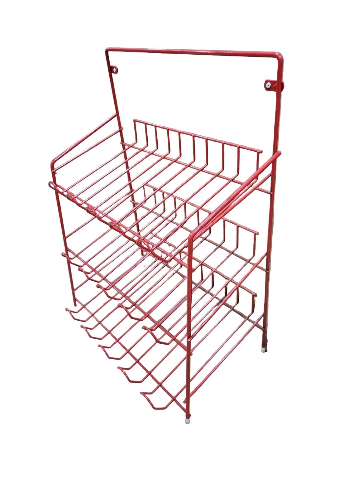Modern Red Metal Commercial Display Rack