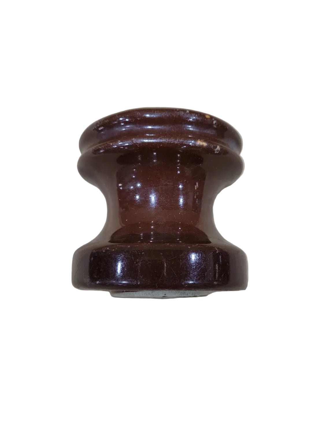 Vintage Brown Porcelain Electrical Insulator