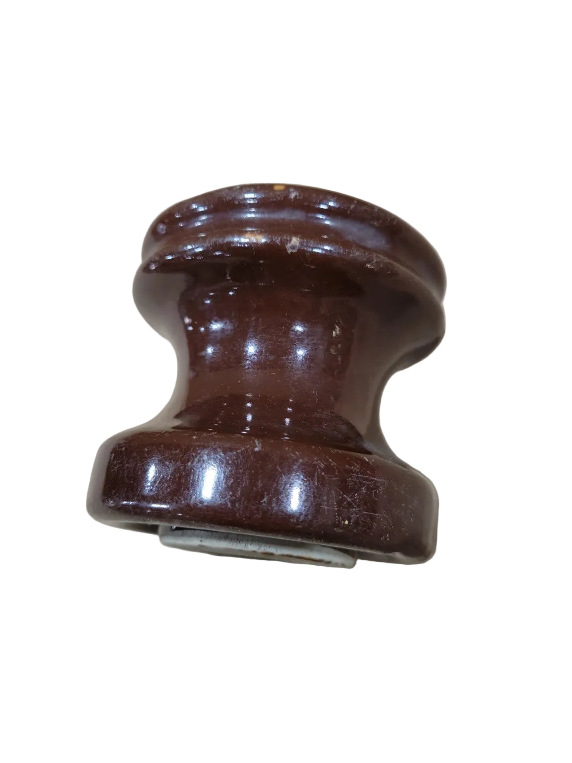 Vintage Brown Porcelain Electrical Insulator