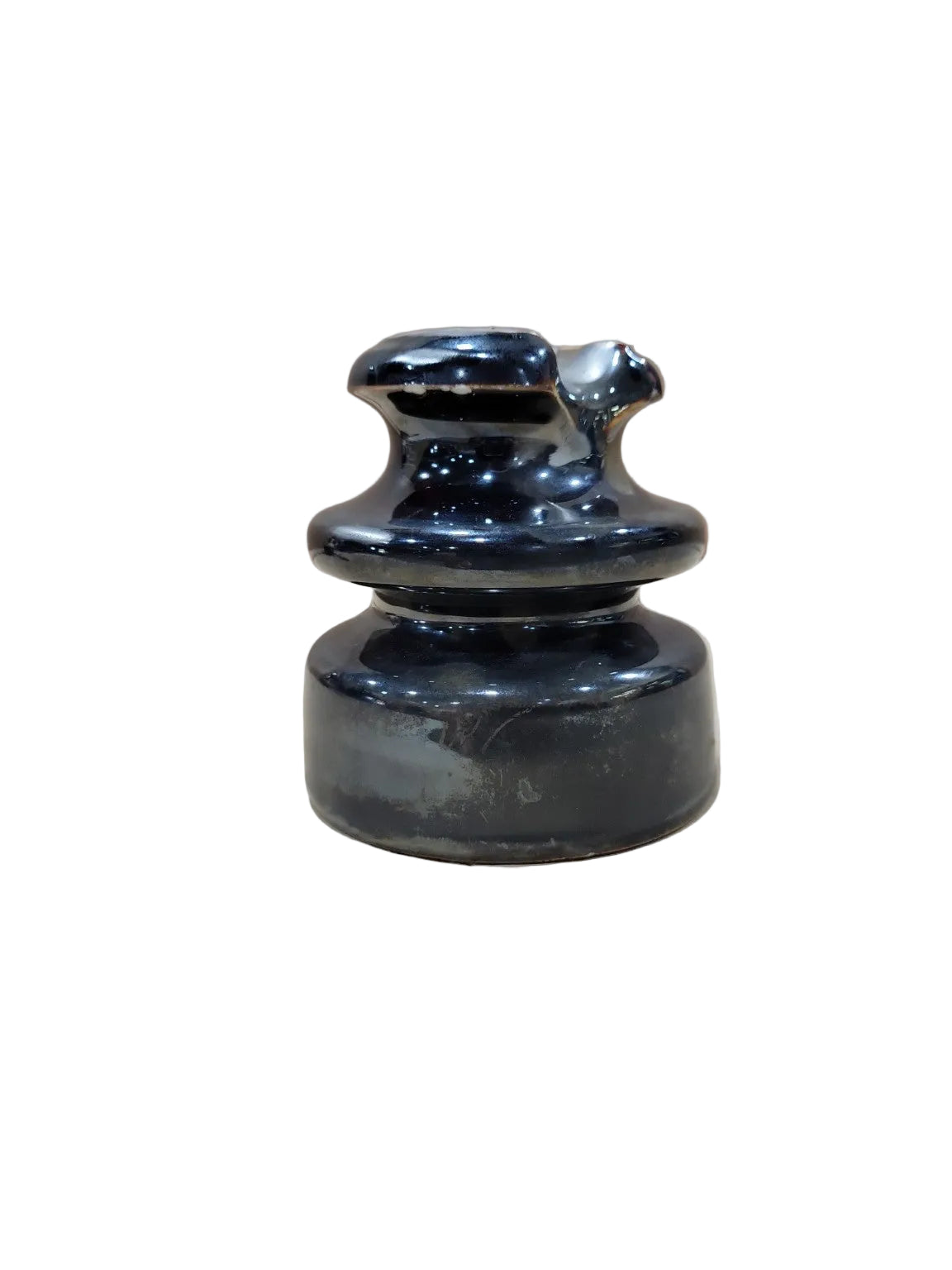 Vintage Brown Porcelain Electrical Line Insulator