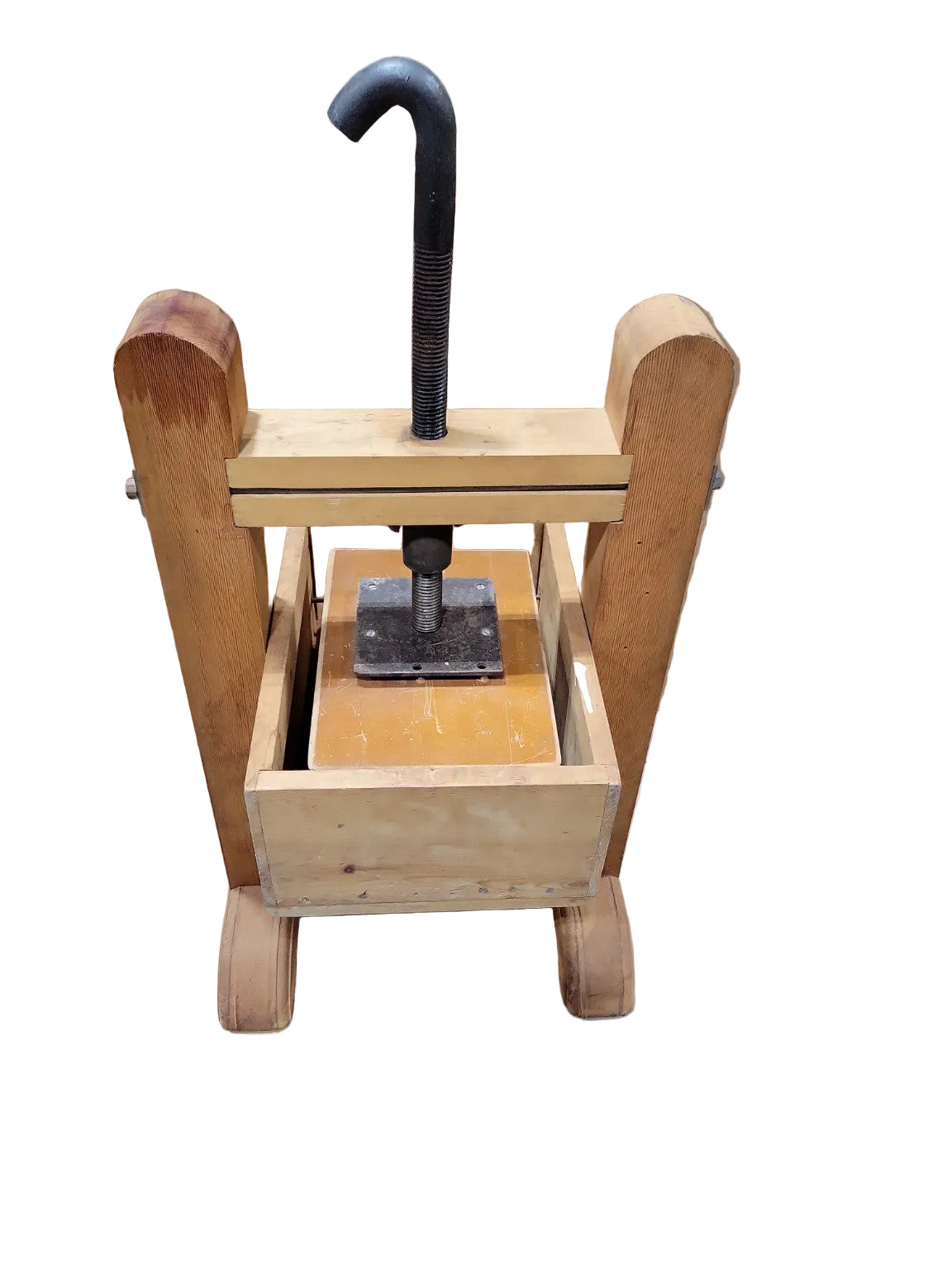 Vintage Wooden Fruit Press – Hand Crank Cider Press