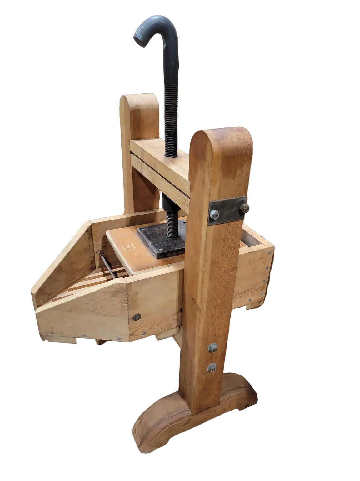 Vintage Wooden Fruit Press – Hand Crank Cider Press