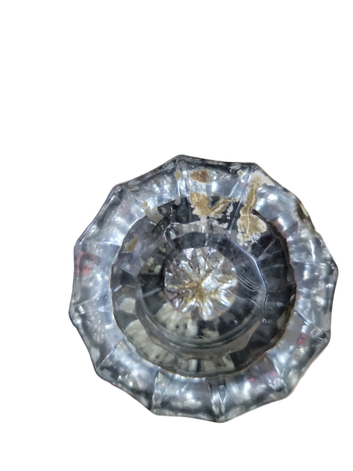 Antique Glass Door Knob with Bent Steel Stem