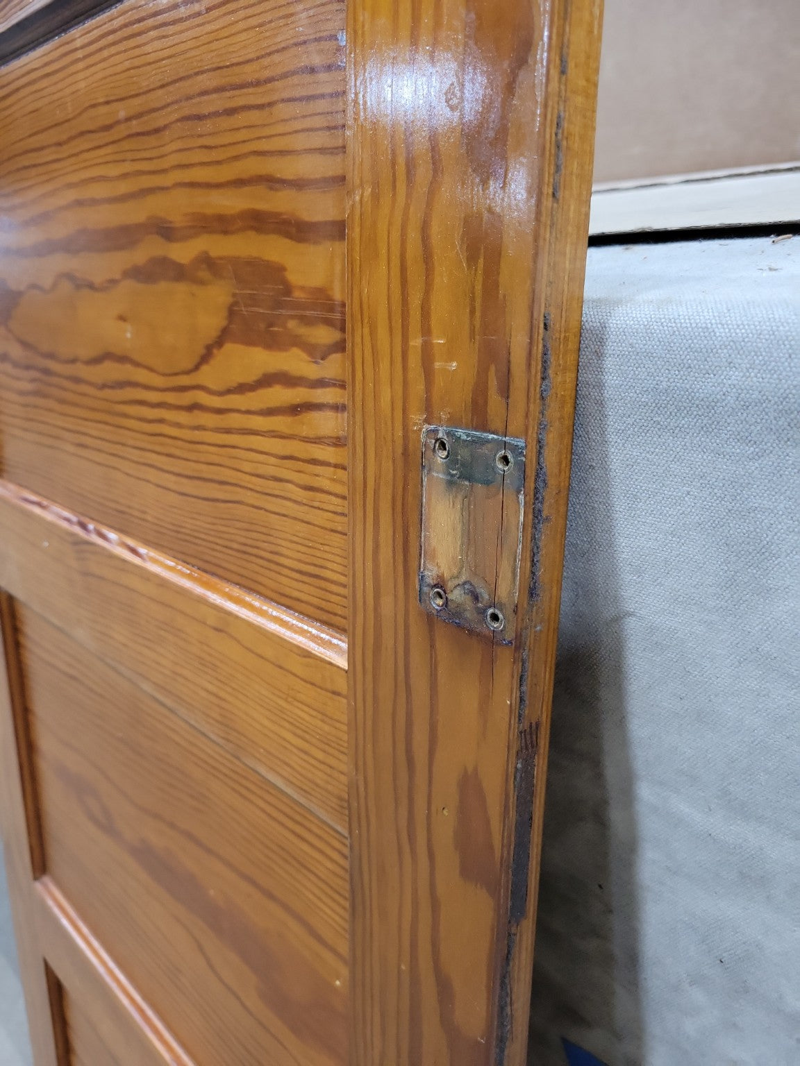 Antique Four Panel Pine Cabinet Door