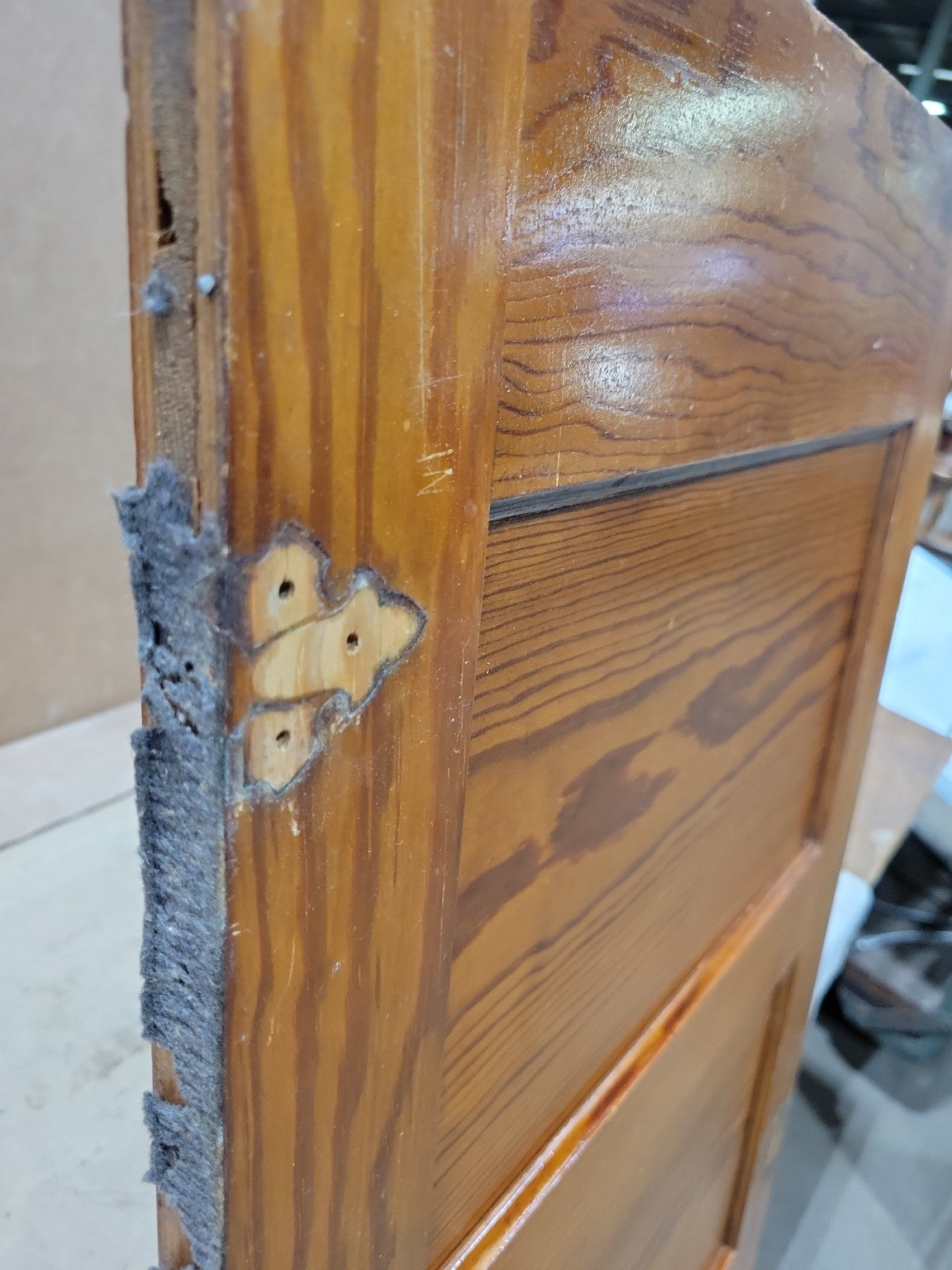 Antique Four Panel Pine Cabinet Door