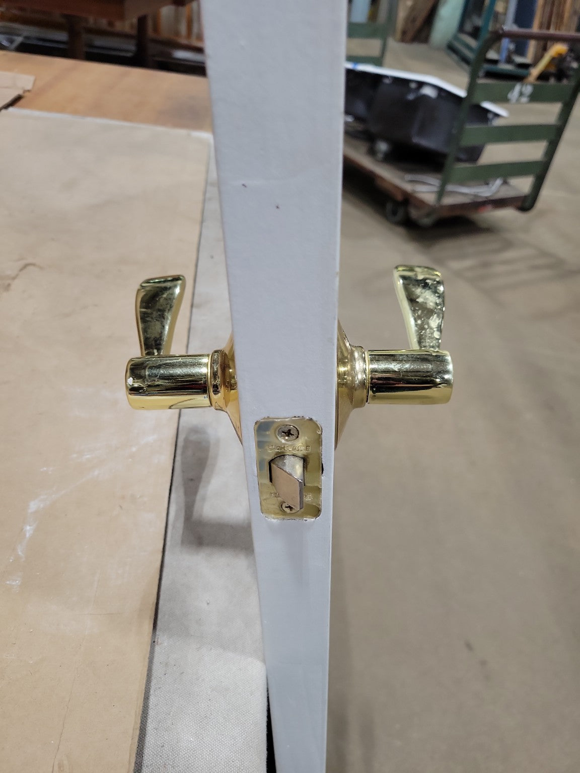 Modern Six Panel Interior Door with Brass Hardware