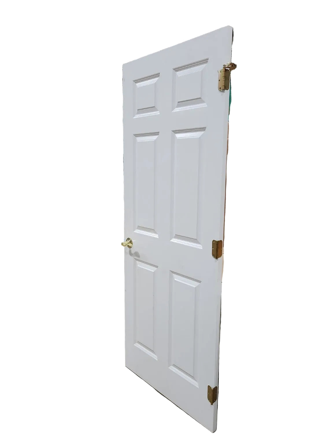 Modern Six Panel Interior Door with Brass Hardware