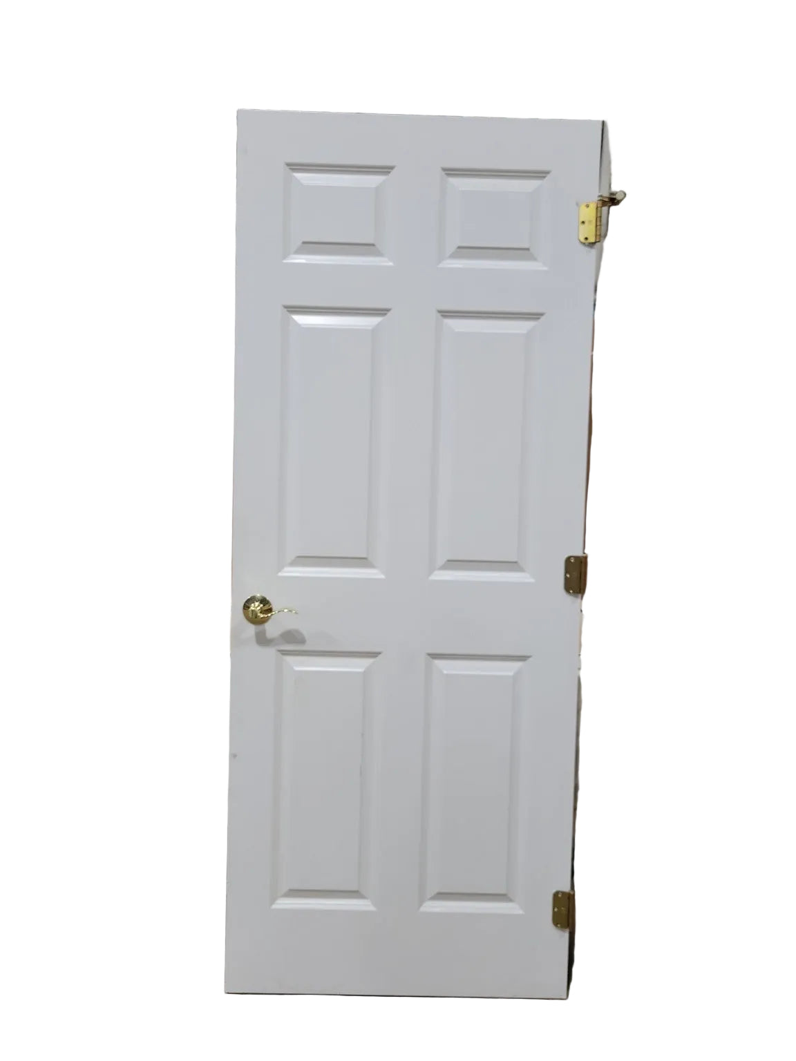 Modern Six Panel Interior Door with Brass Hardware