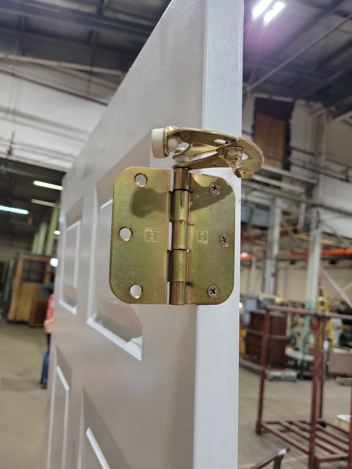 Modern Six Panel Interior Door with Brass Hardware