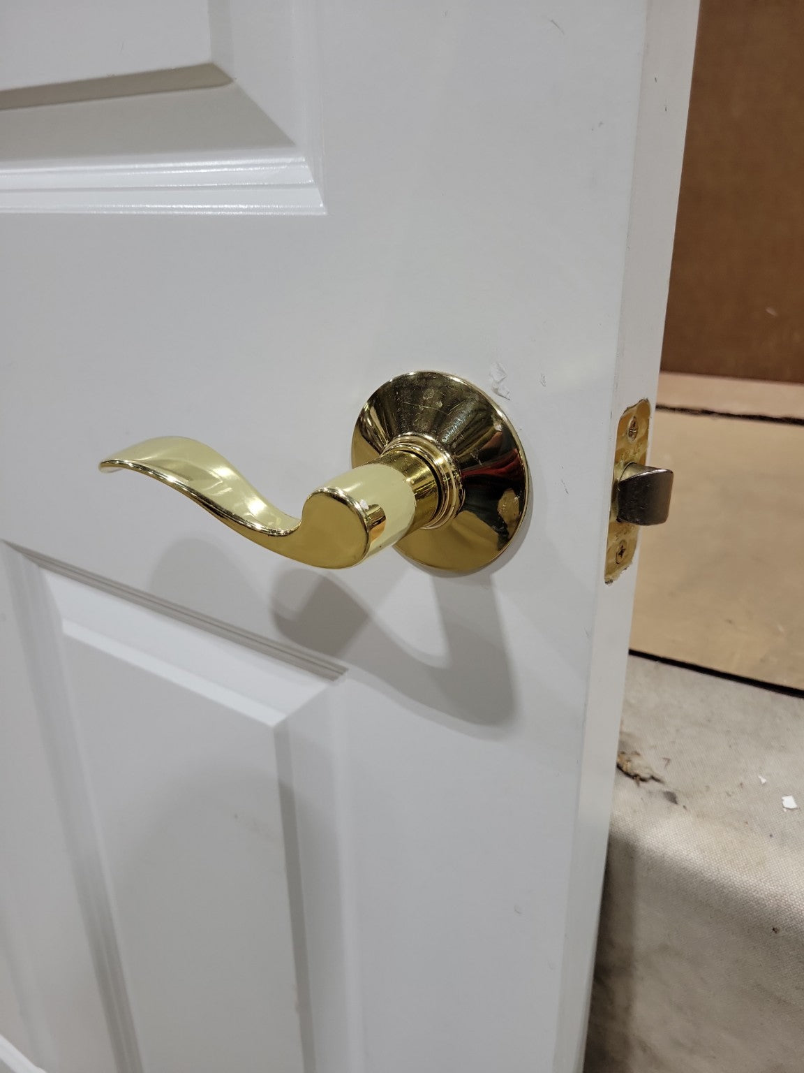 Modern Six Panel Interior Door with Brass Hardware