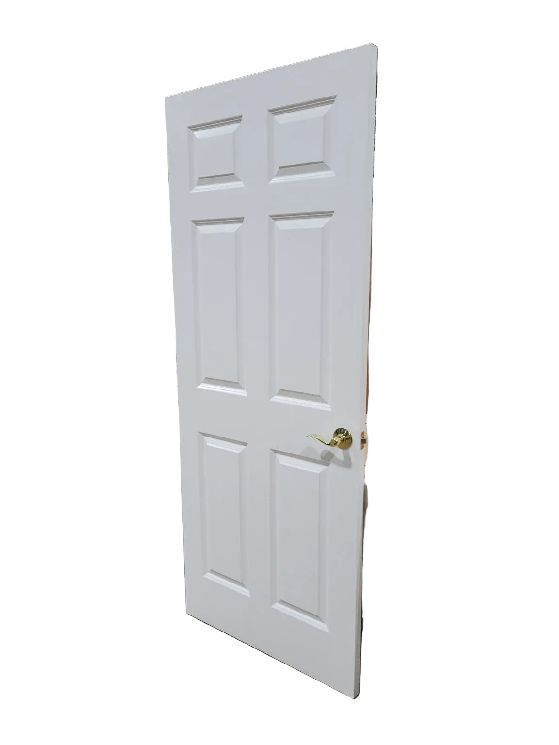 Modern Six Panel Interior Door with Brass Hardware