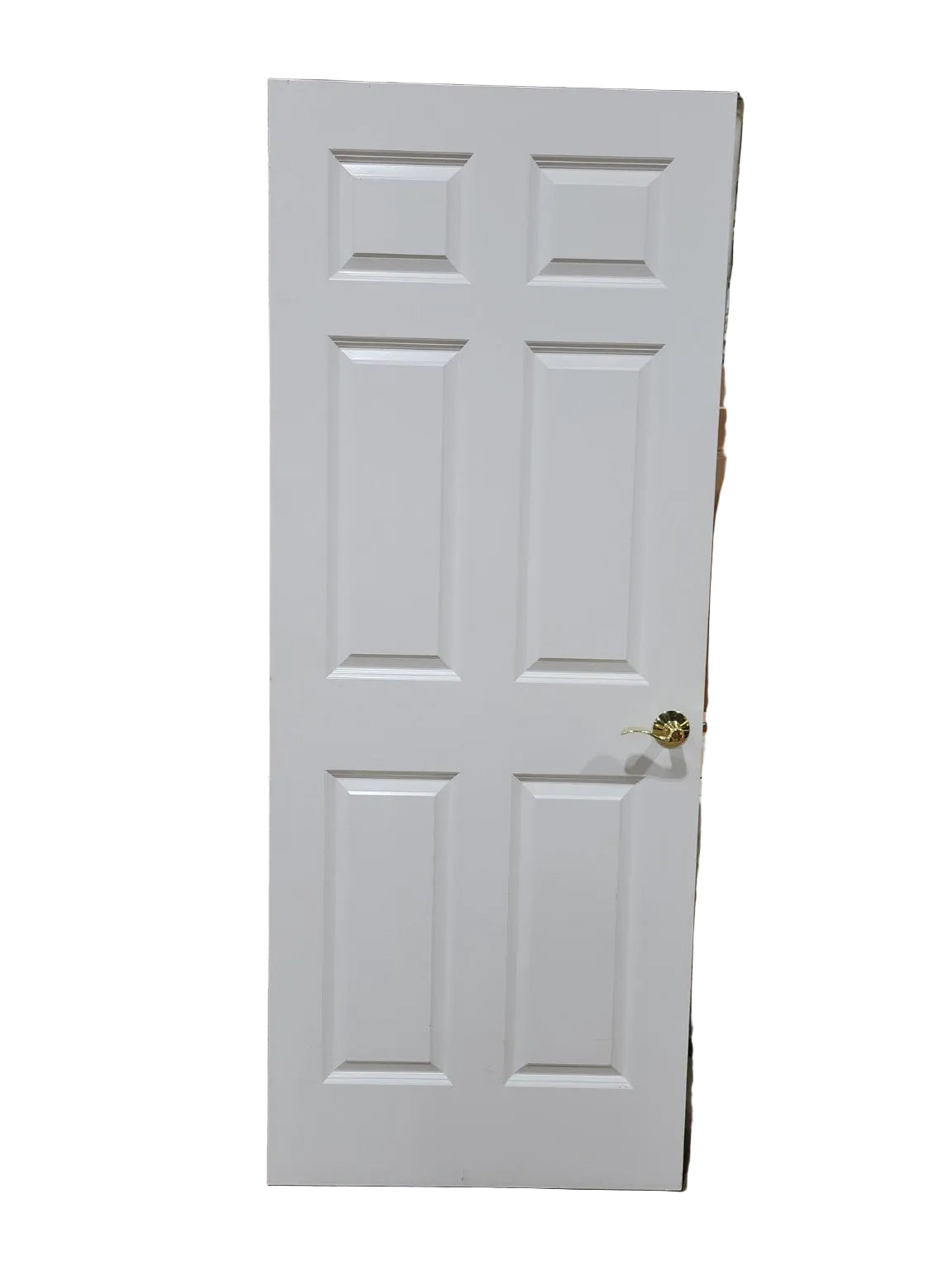 Modern Six Panel Interior Door with Brass Hardware
