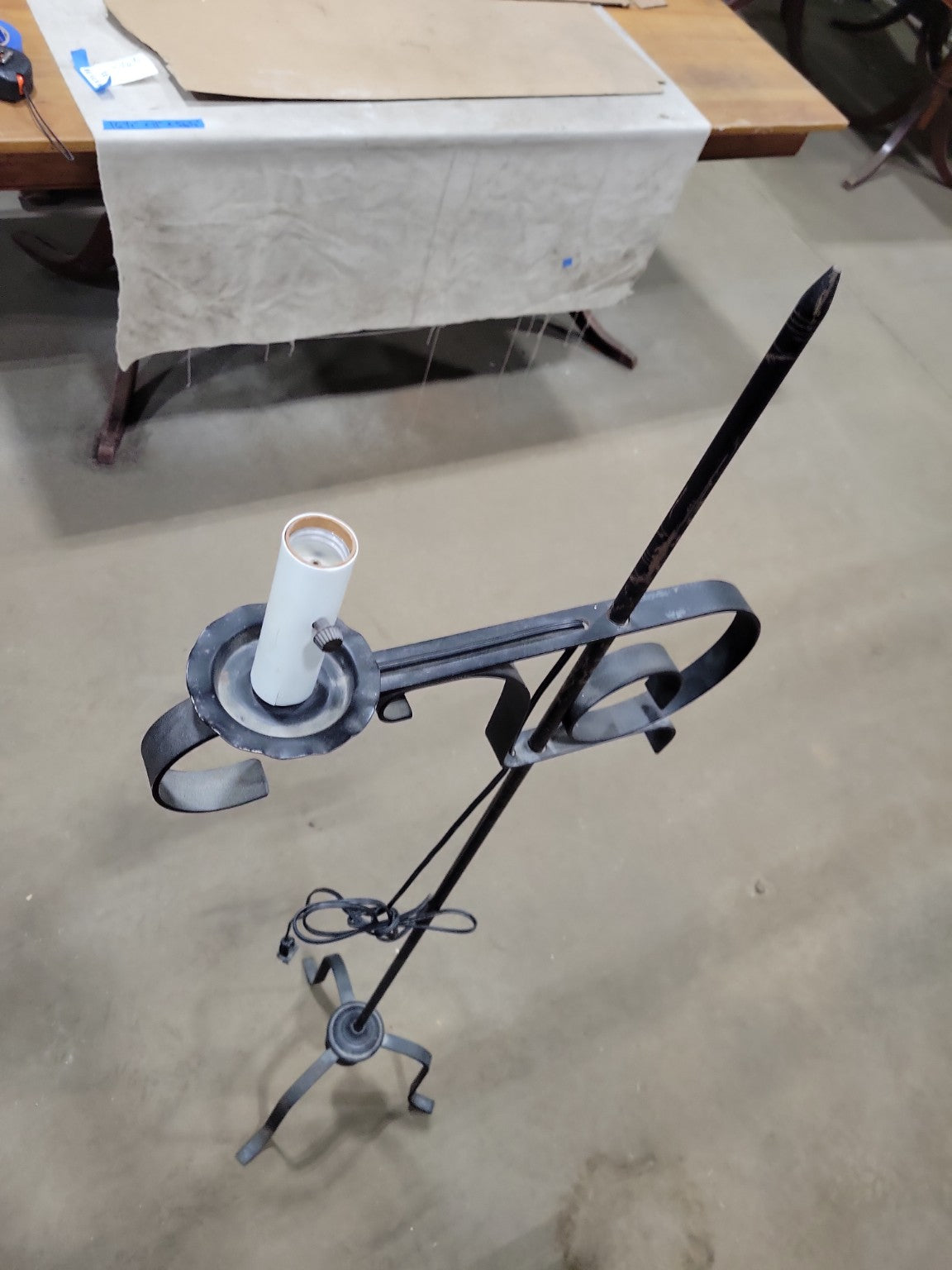Hand Forged Iron Floor Candle Lamp