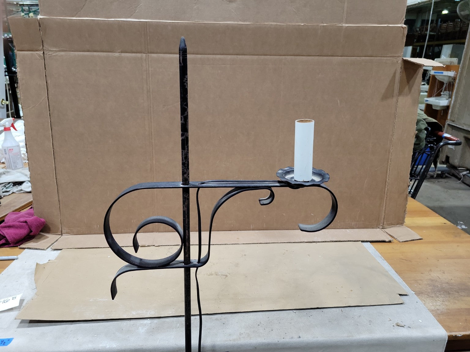 Hand Forged Iron Floor Candle Lamp