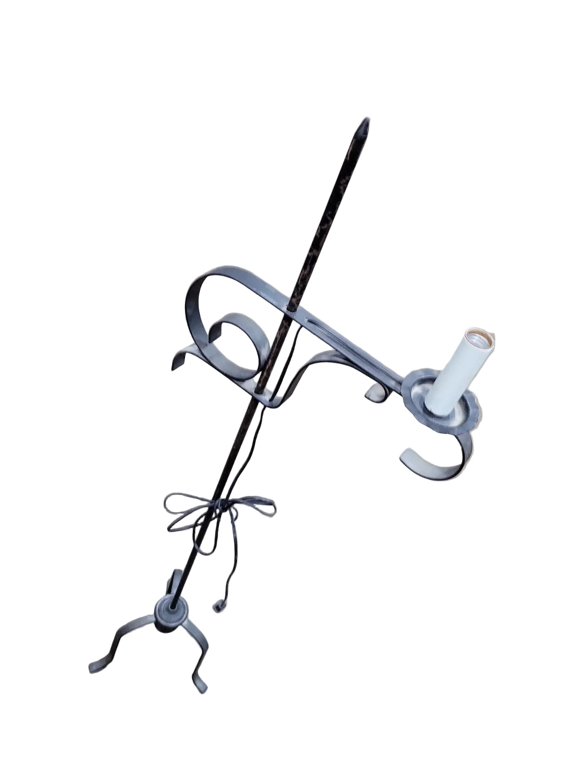Hand Forged Iron Floor Candle Lamp