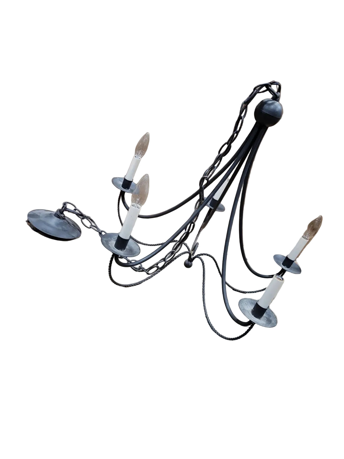 Rustic Wrought Iron 5-Light Chandelier