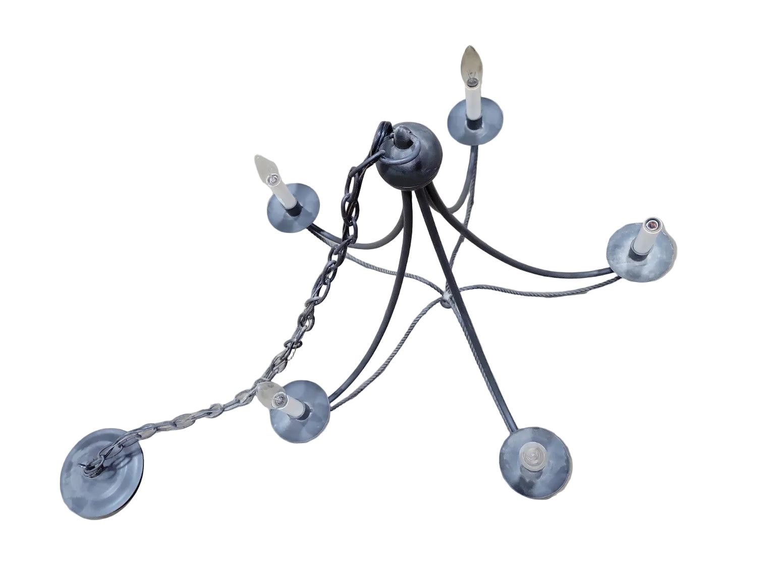 Rustic Wrought Iron 5-Light Chandelier