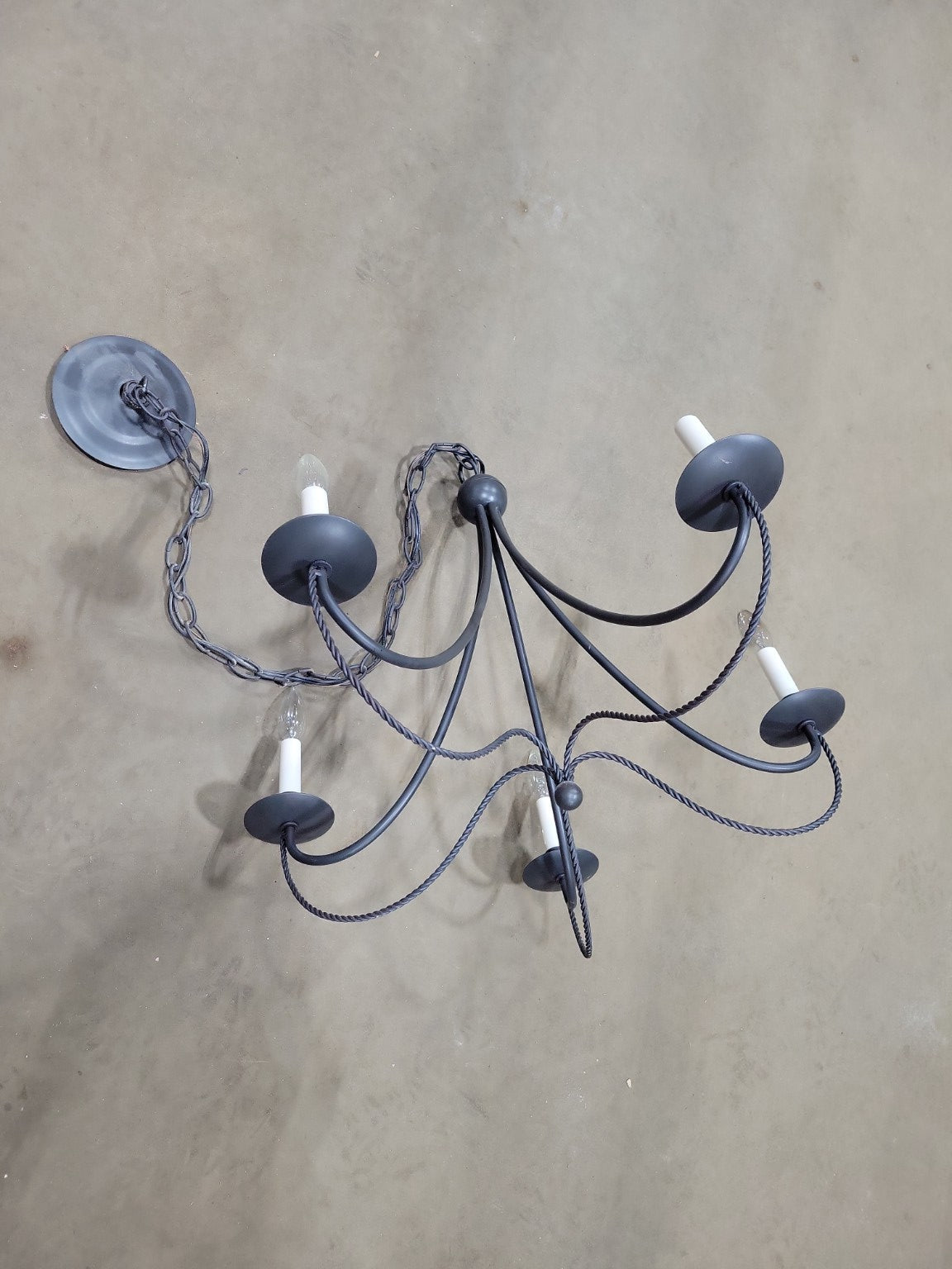 Rustic Wrought Iron 5-Light Chandelier