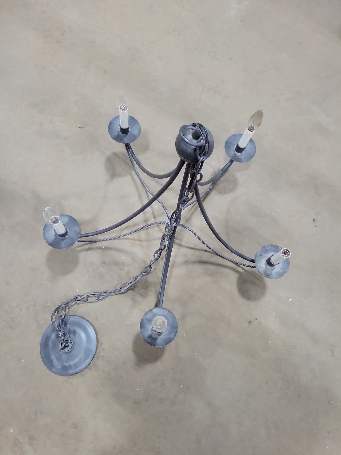 Rustic Wrought Iron 5-Light Chandelier