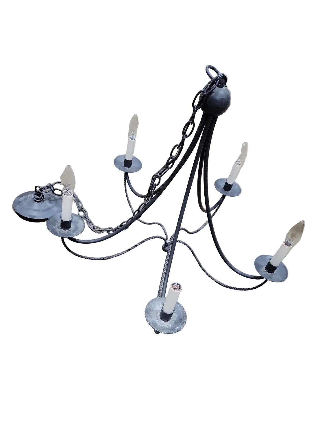 Rustic Wrought Iron 5-Light Chandelier