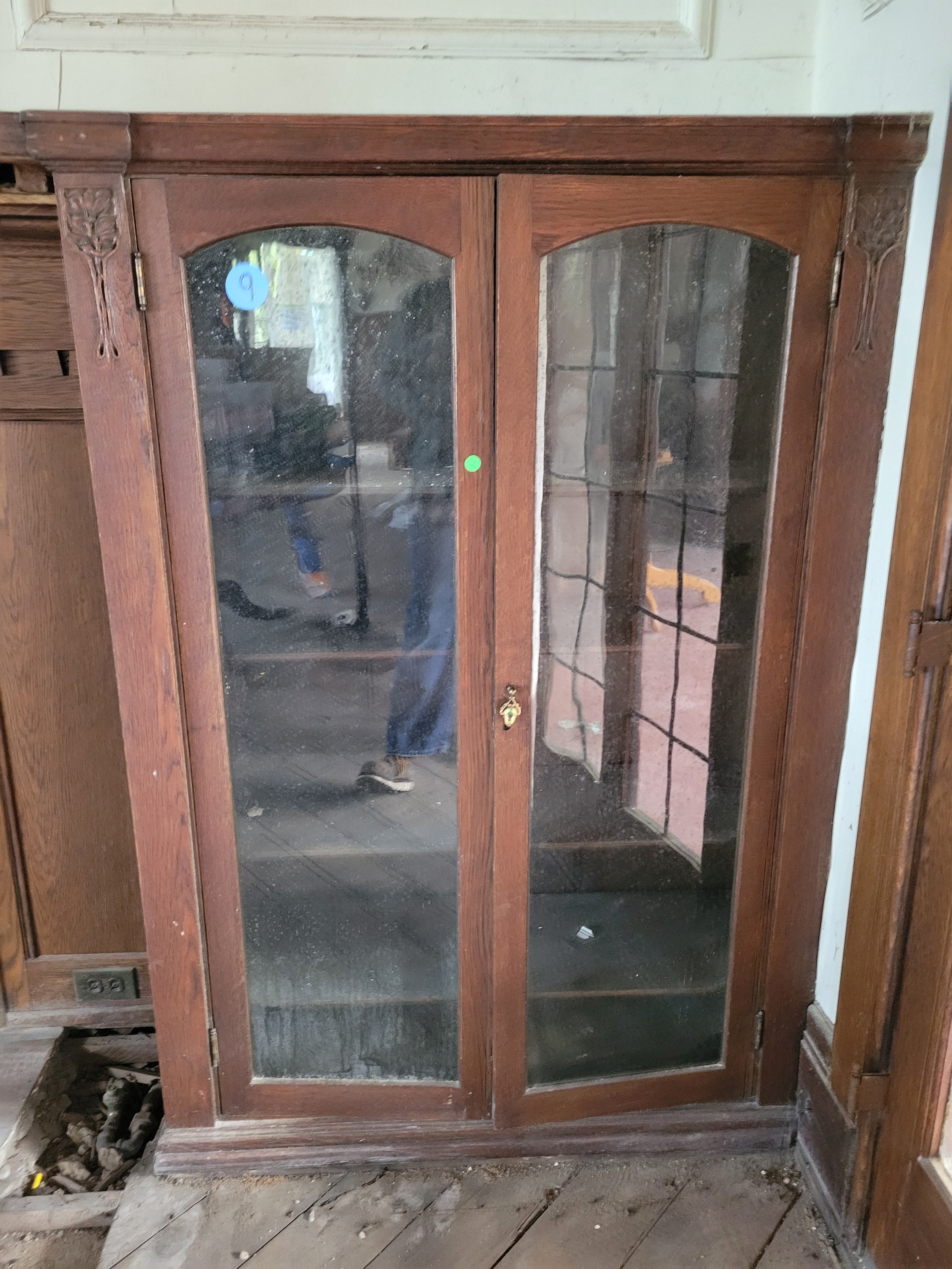 Arts & Crafts Solid Wood Built-In Bookcase Cabinet