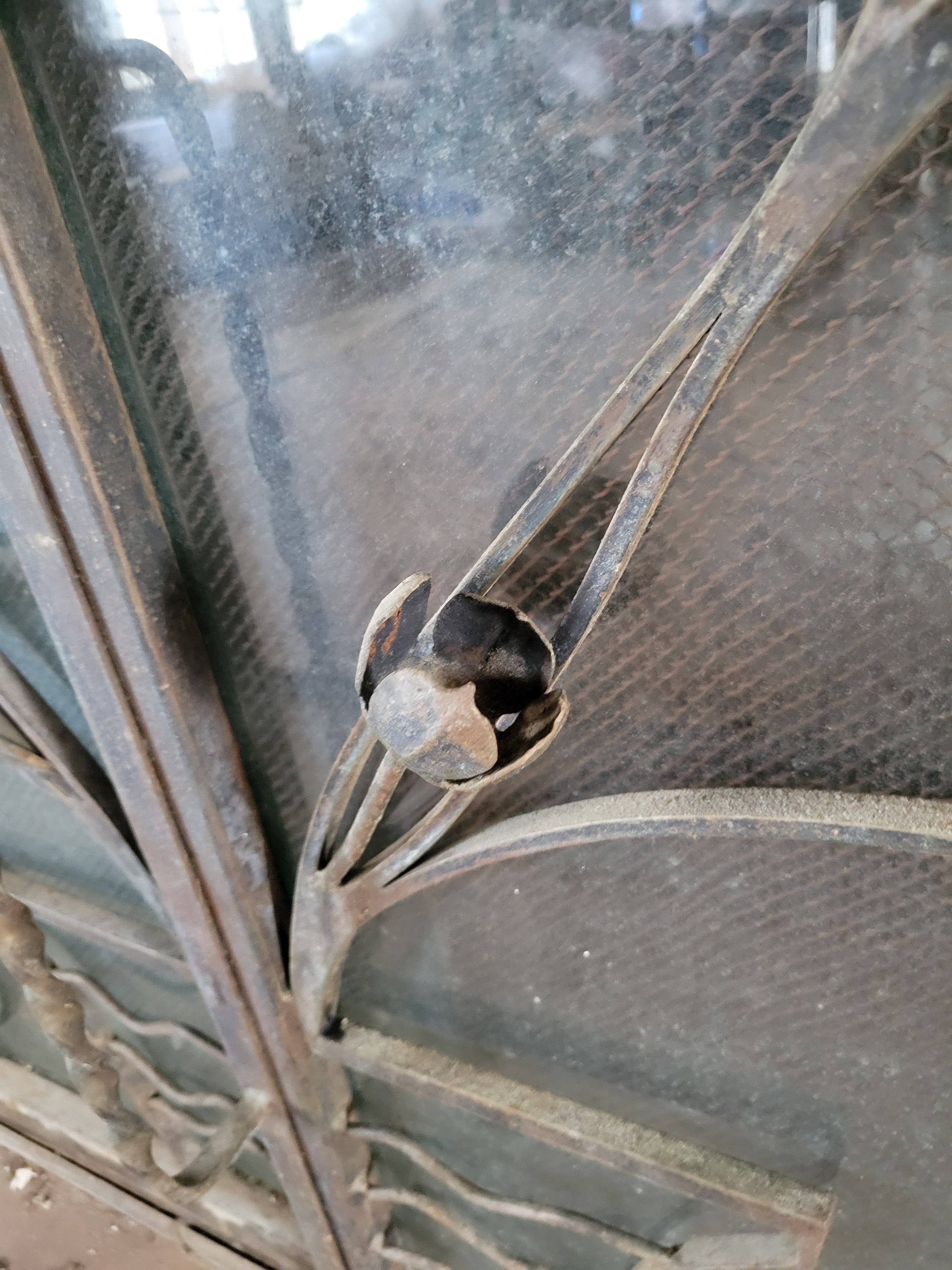 Arts & Crafts Wrought Iron Fireplace Screen Doors