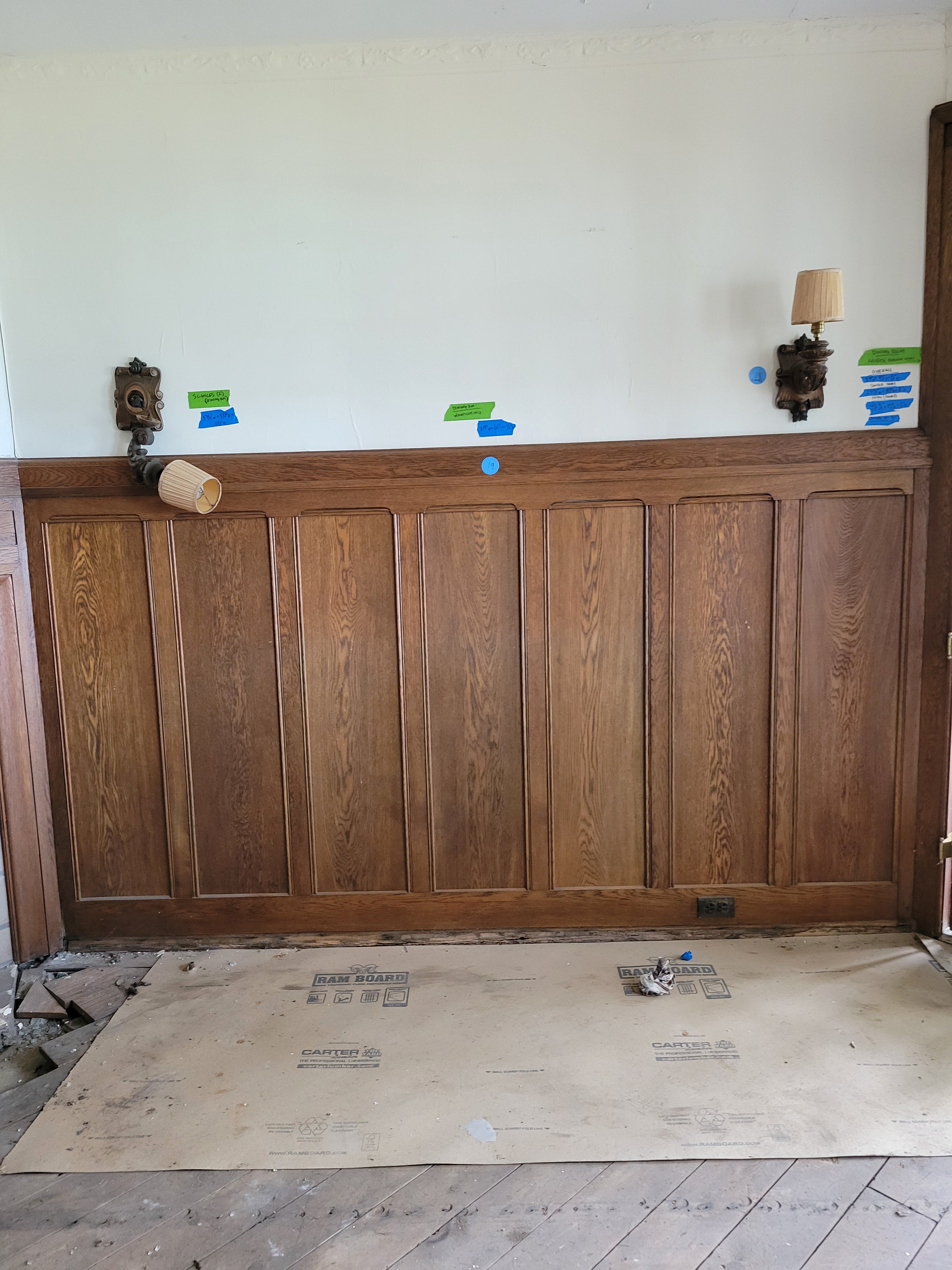 1913 Quarter Sawn Wood Wainscoting Panel Set