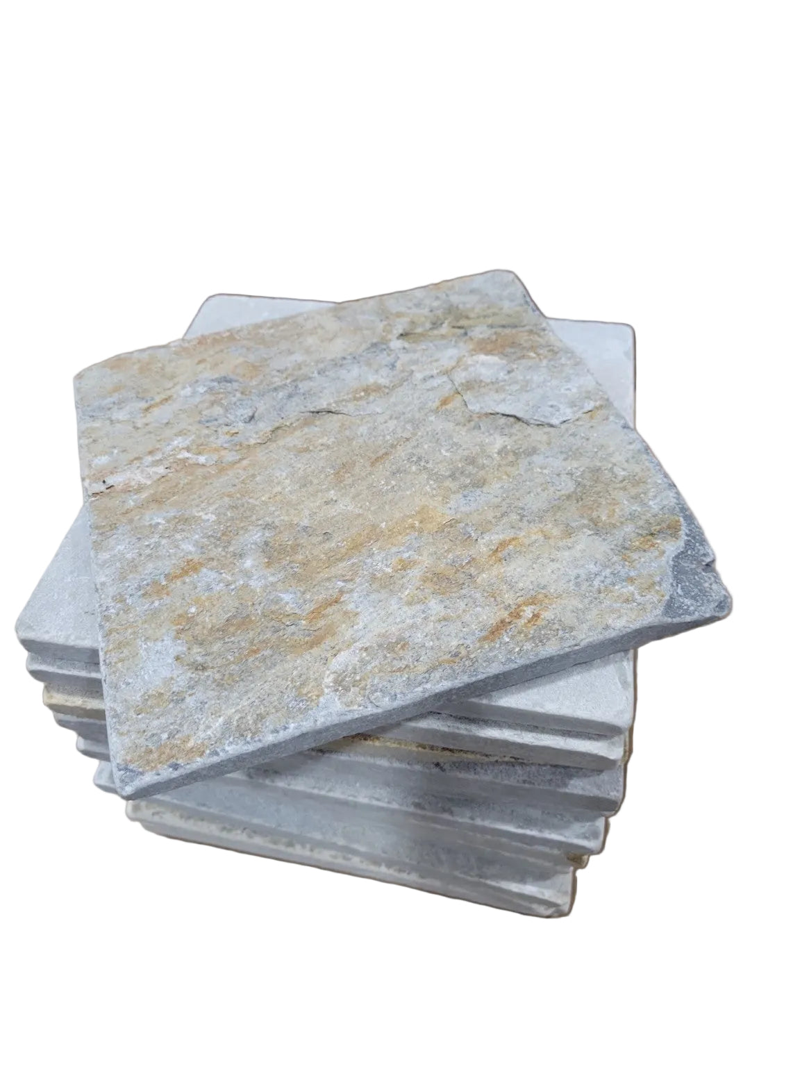 Vintage Honed Stone Floor Tile Set – 8" x 8" Salvaged (16 Pieces)