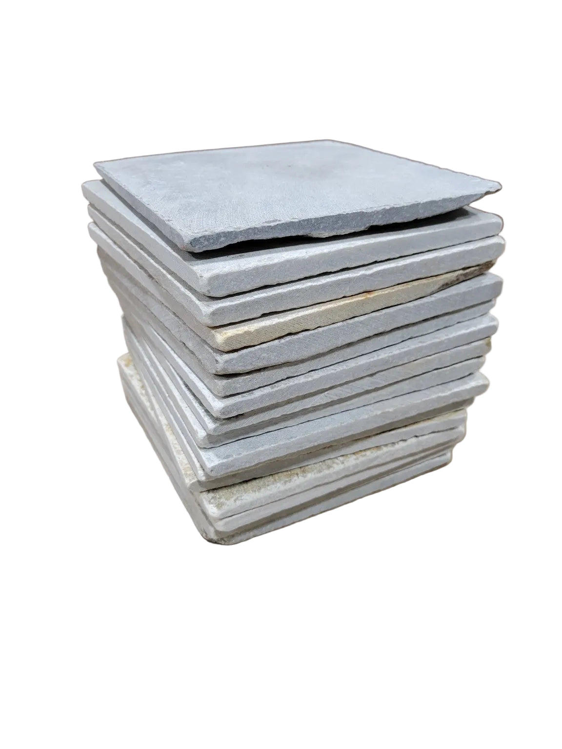 Vintage Honed Stone Floor Tile Set – 8" x 8" Salvaged (16 Pieces)