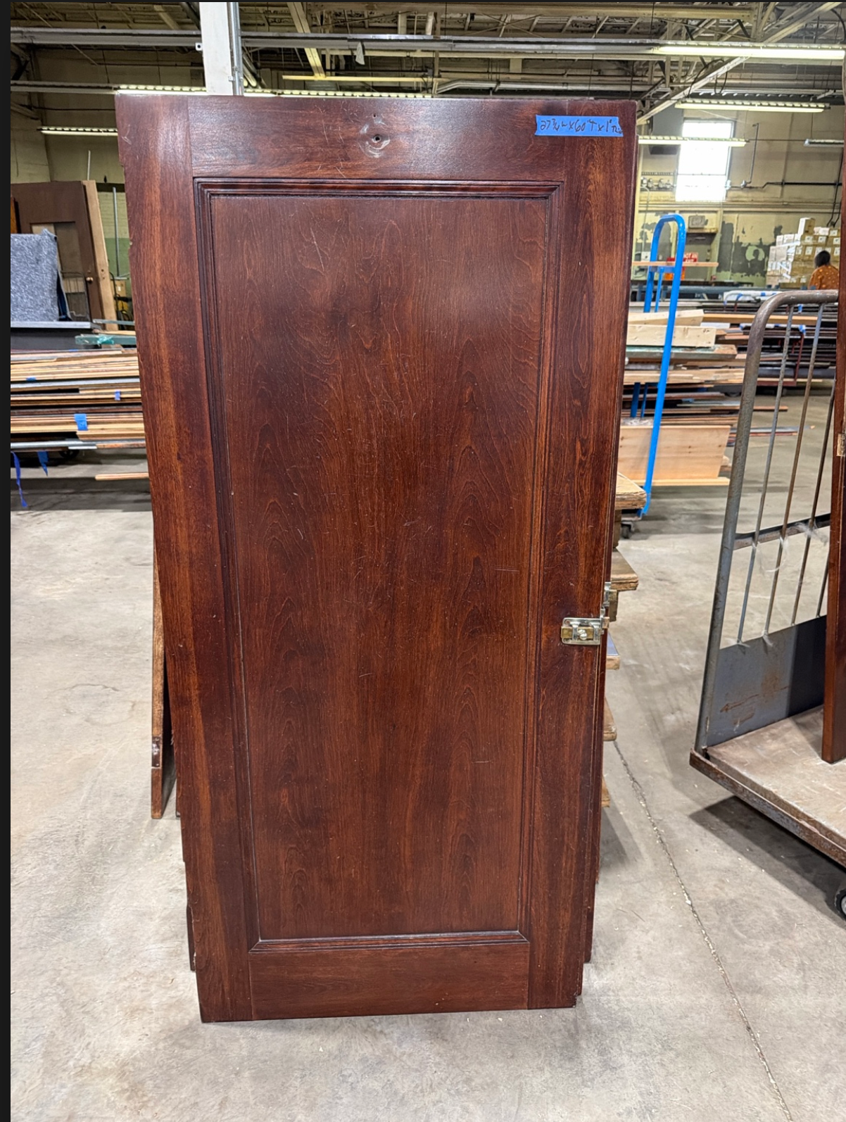 Vintage Left-Hand Swing Bathroom Stall Door – Solid Wood