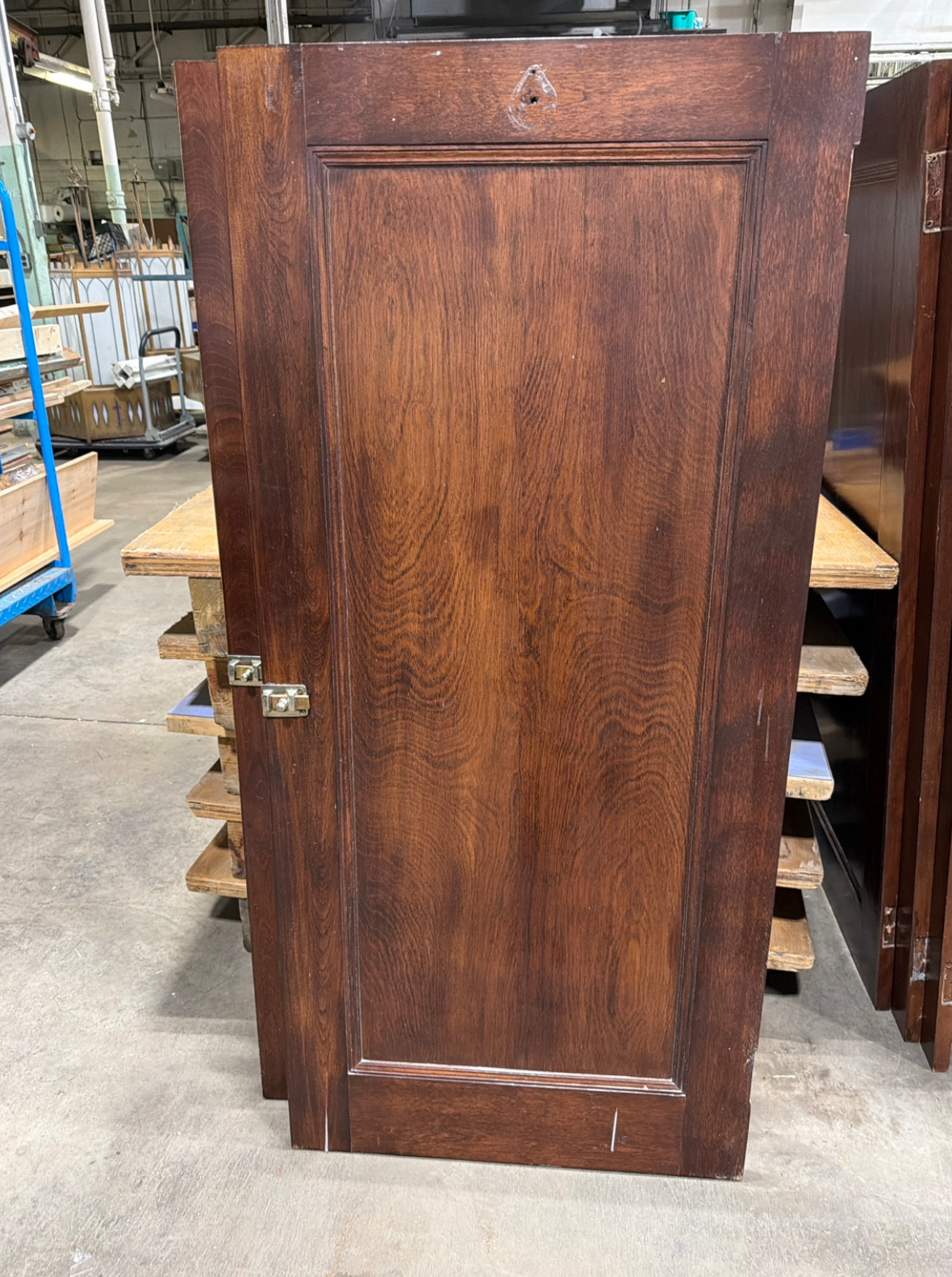 Vintage Right-Hand Outswing Bathroom Stall Door – Solid Wood