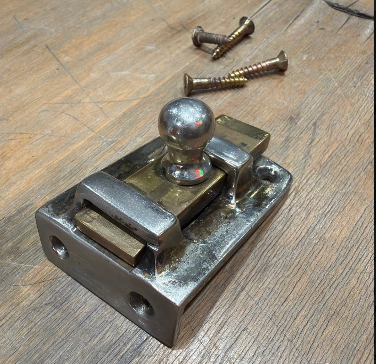 Vintage Surface-Mount Bathroom Stall Slide Latch – Commercial Hardware