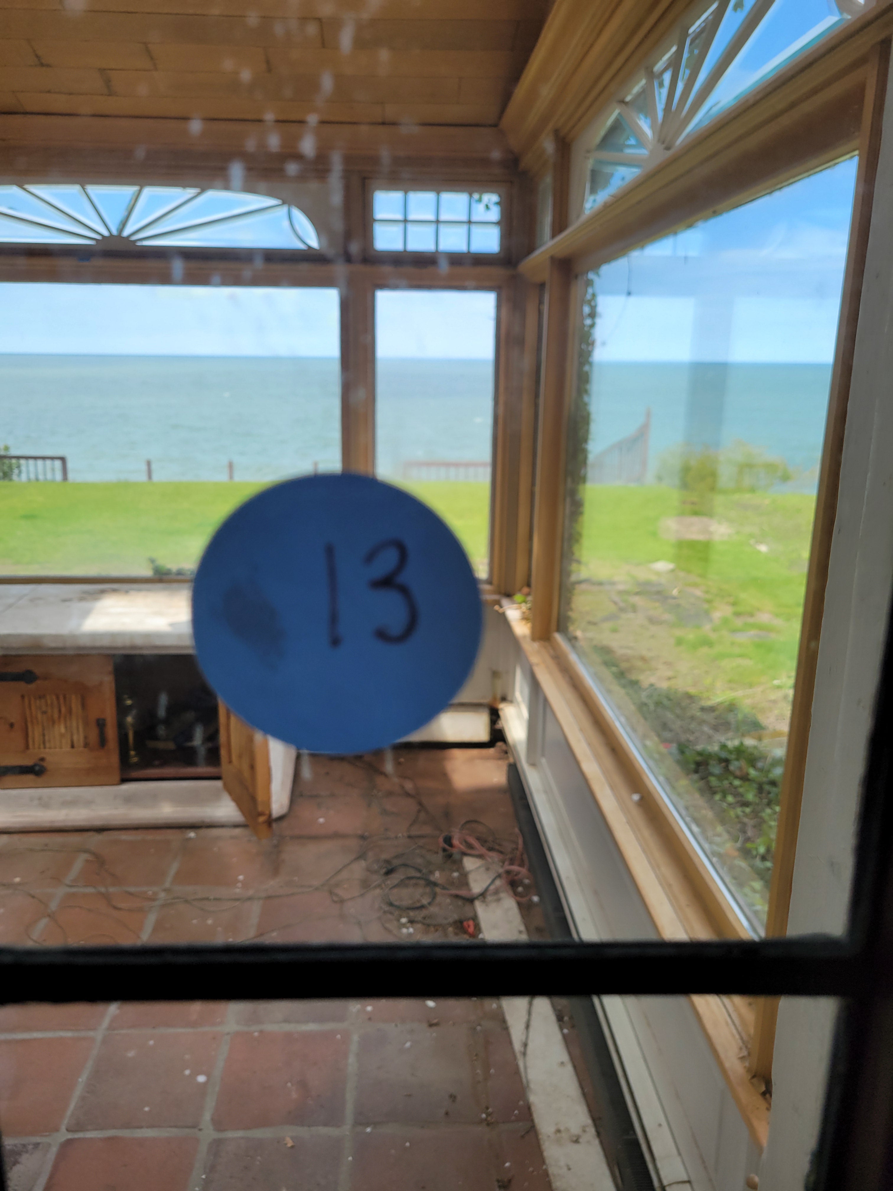 1913 Leaded Glass Wood Window Assembly – Study North Elevation