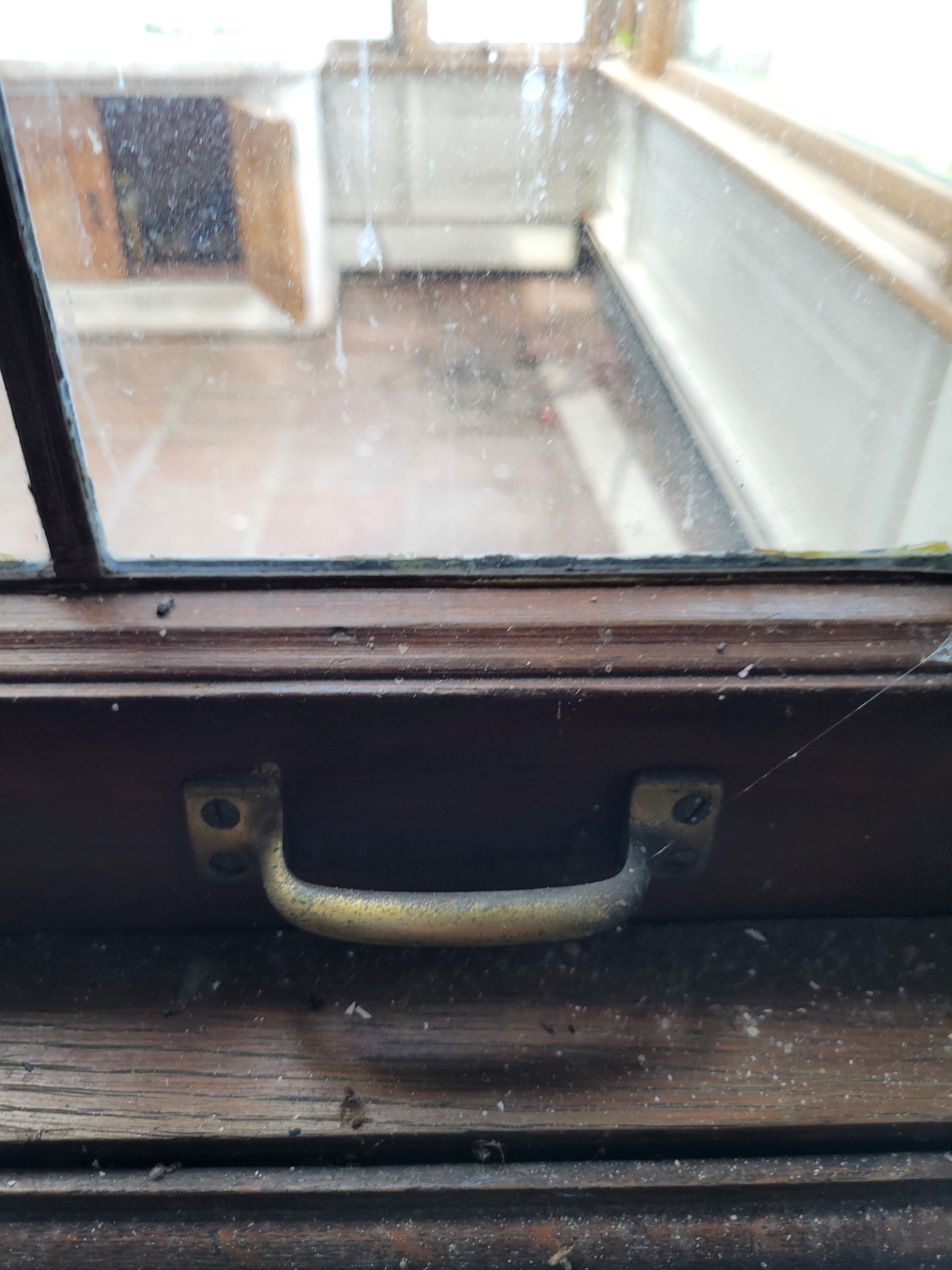 1913 Leaded Glass Wood Window Assembly – Study North Elevation