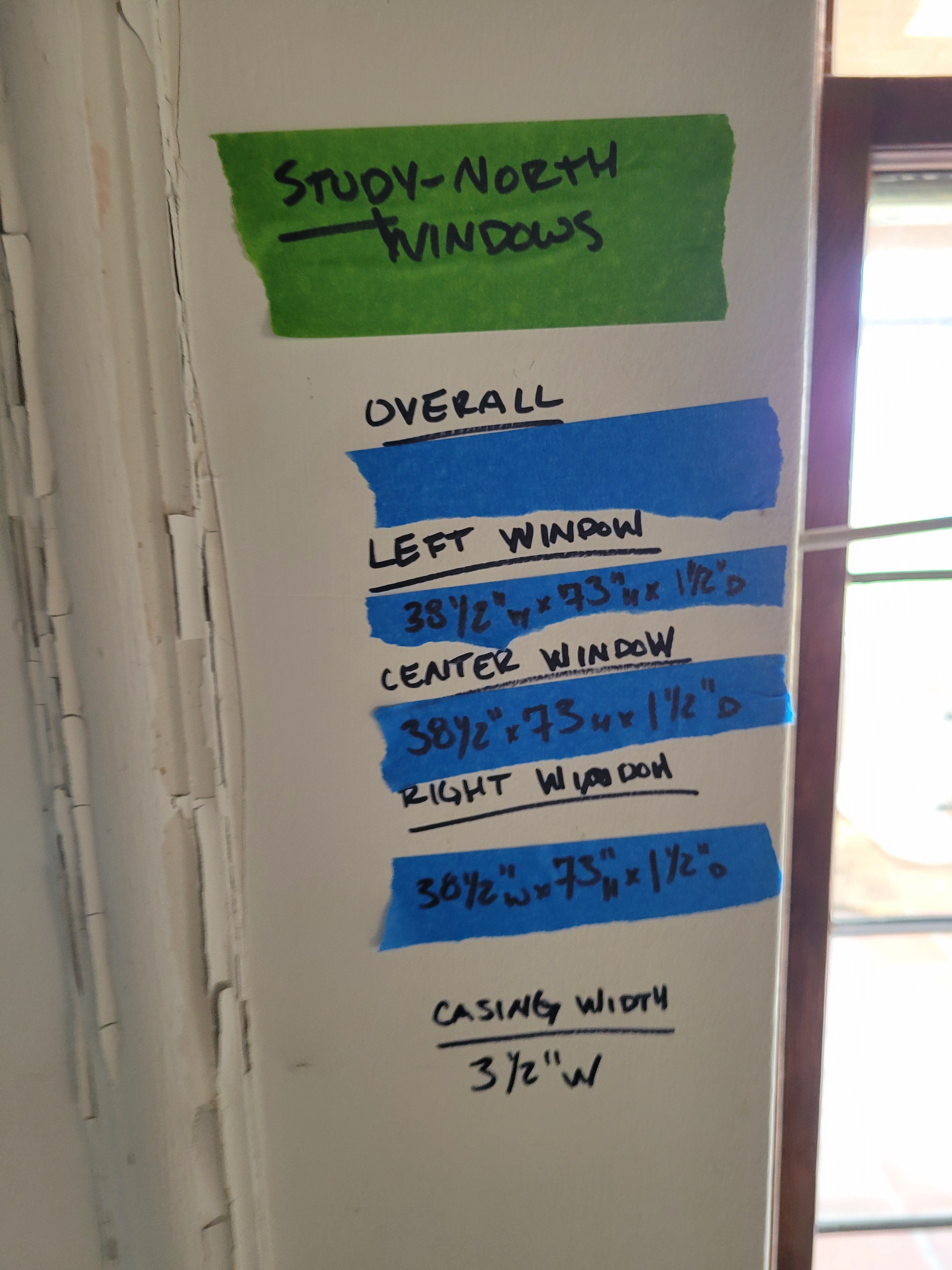 1913 Leaded Glass Wood Window Assembly – Study North Elevation