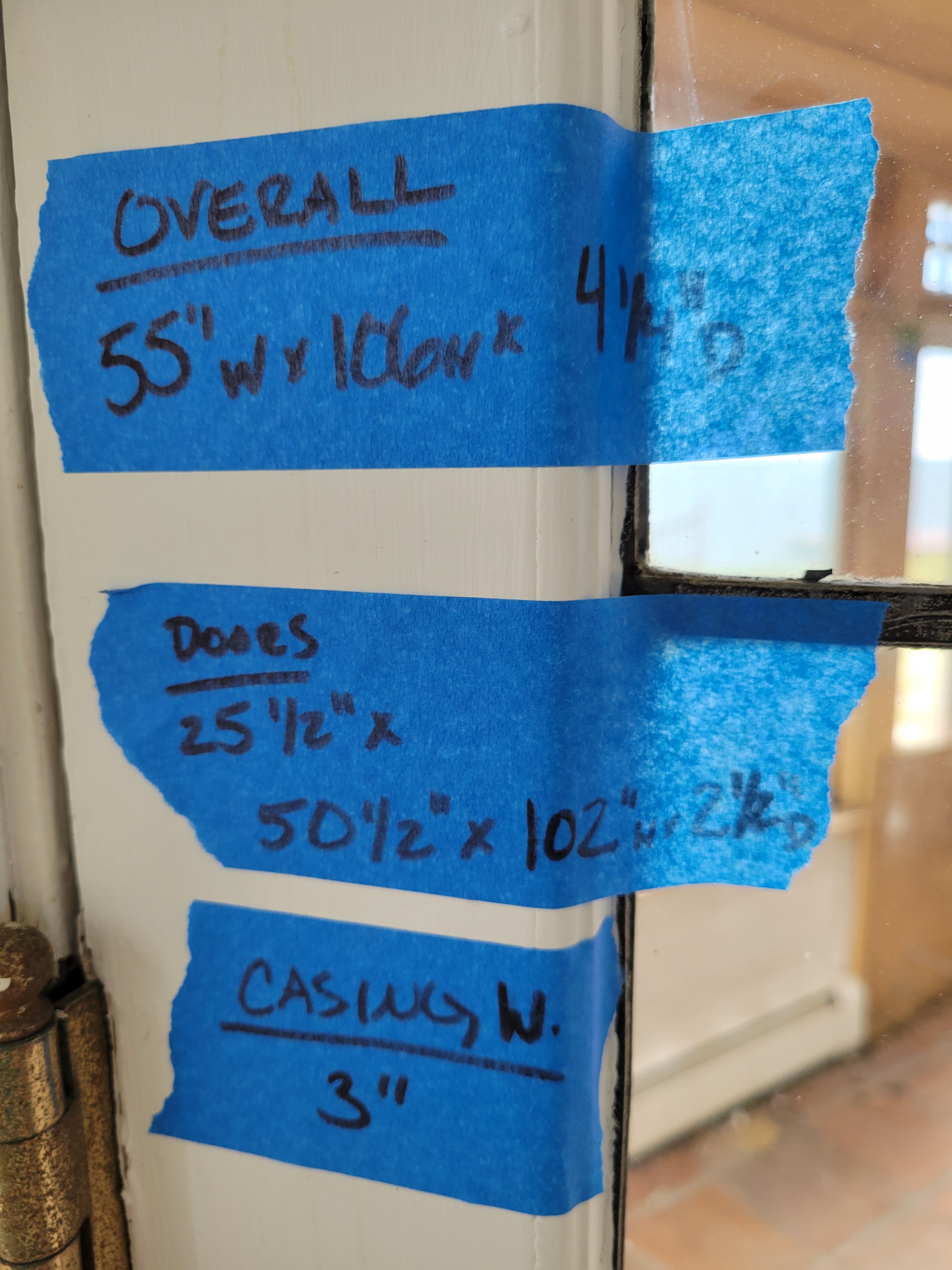 #23 Antique Leaded Glass French Doors with Brass Hardware<