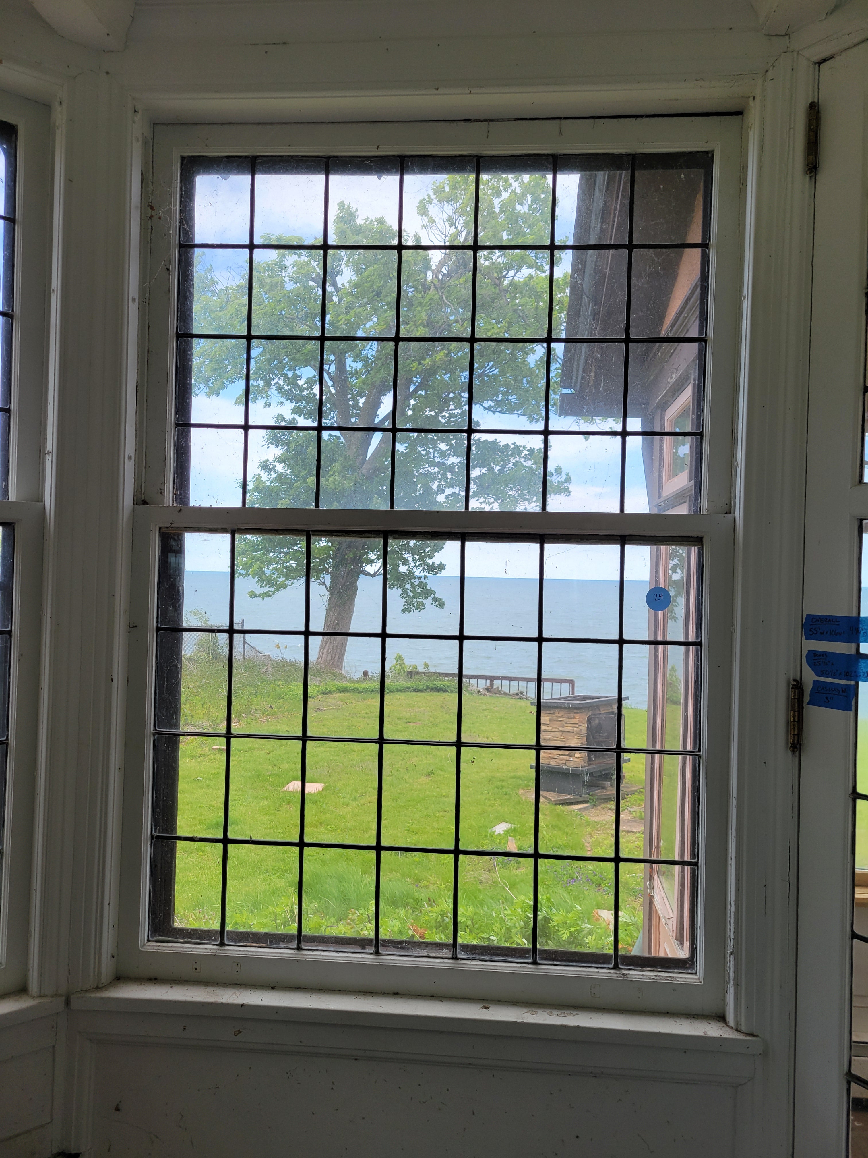 #24 Antique Leaded Glass Picture Window