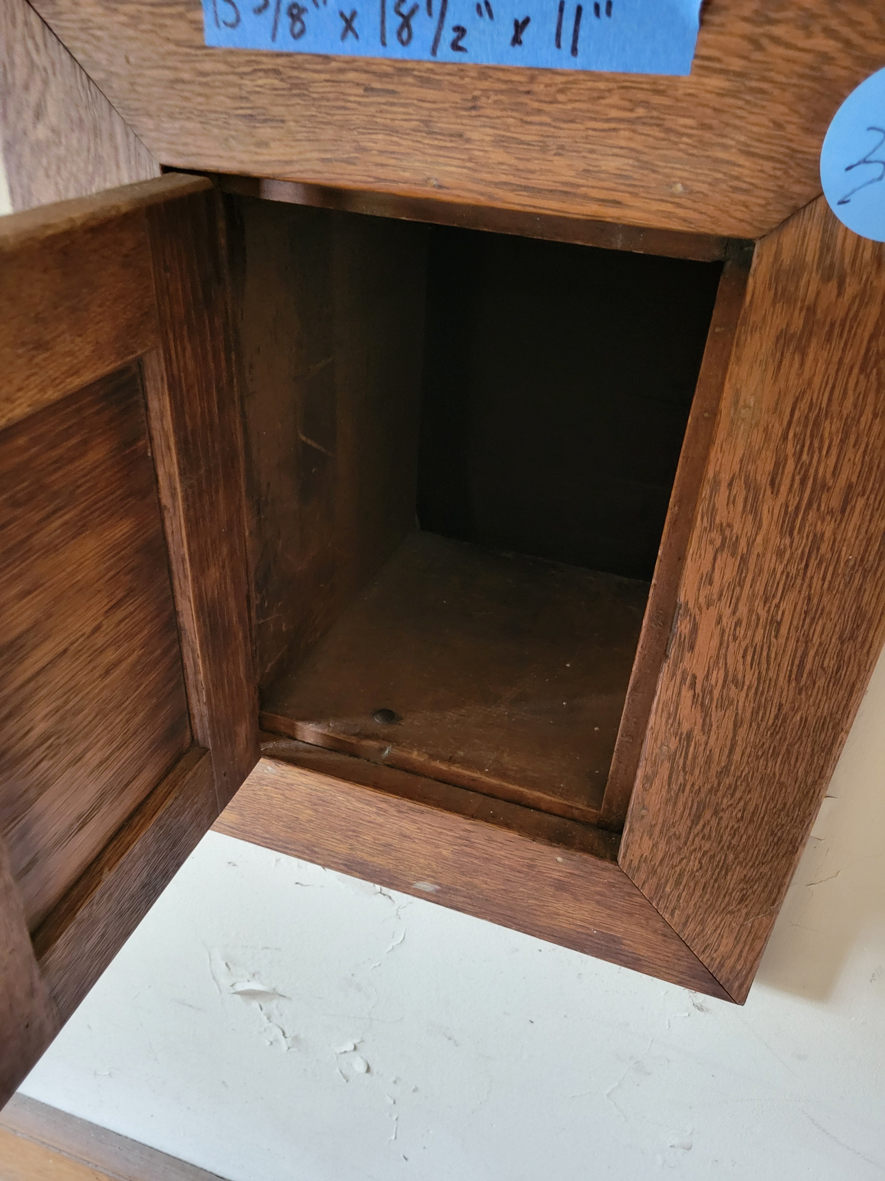 #31 Quarter-Sawn Oak Laundry Chute Cabinet