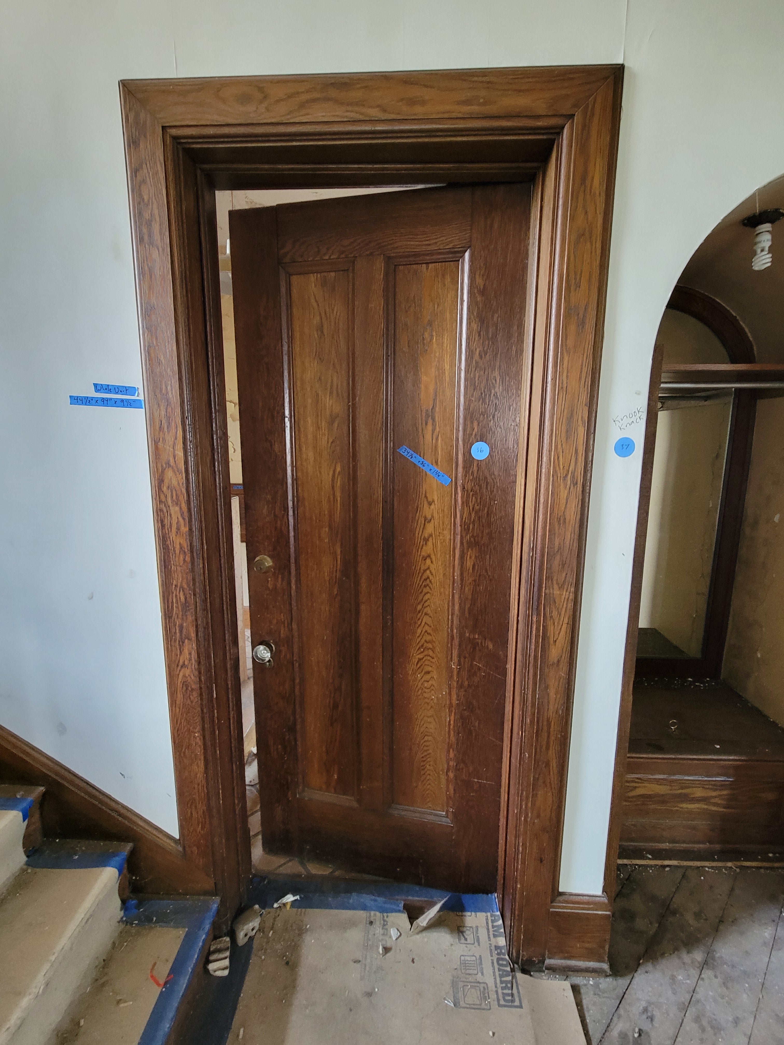 #36 Arts & Crafts Interior 2 Panel Door with Surround & Hook