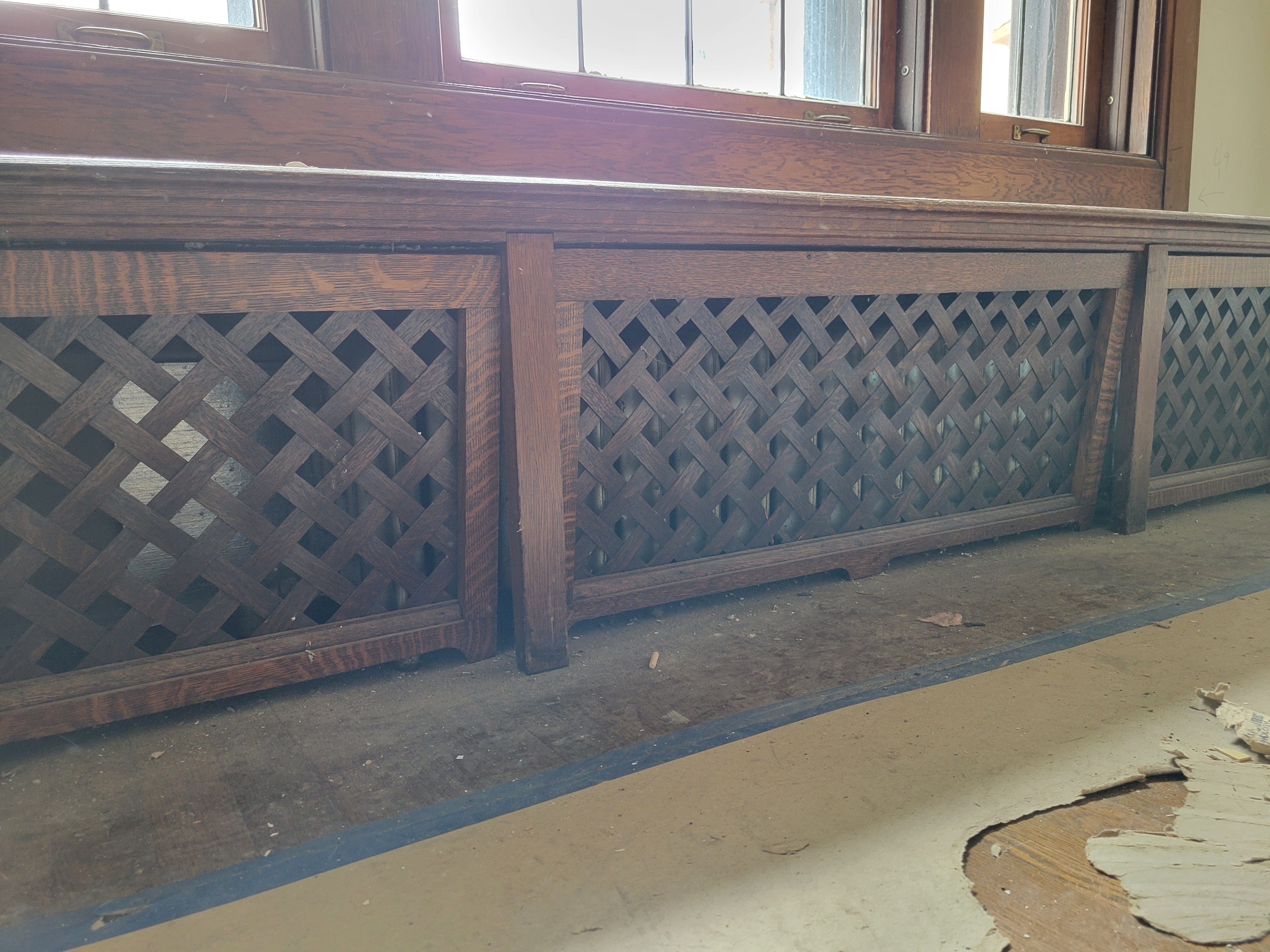 #49 Vintage Oak Radiator Cover Panels