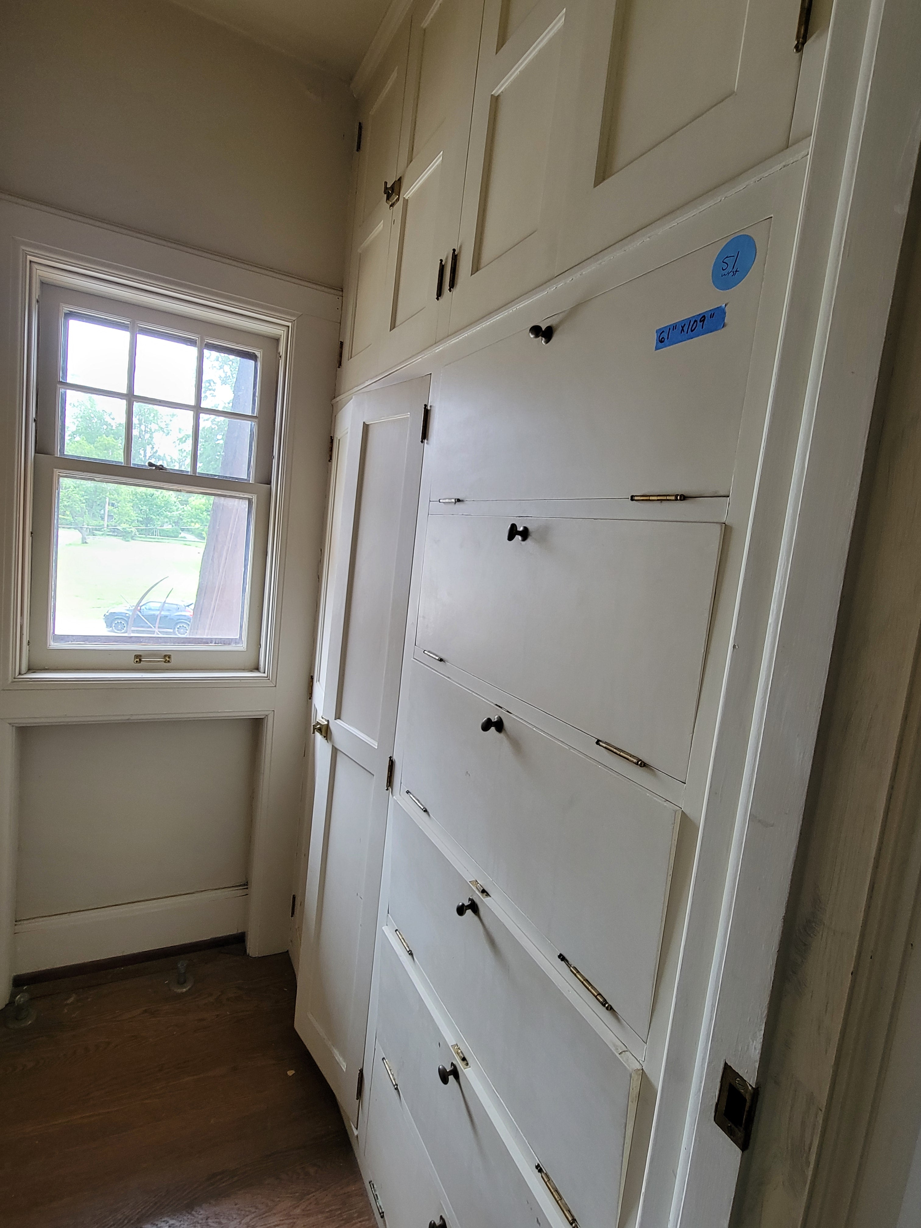 #51 Vintage Built-In Pantry Cabinet Wall – Painted Wood Storage Unit