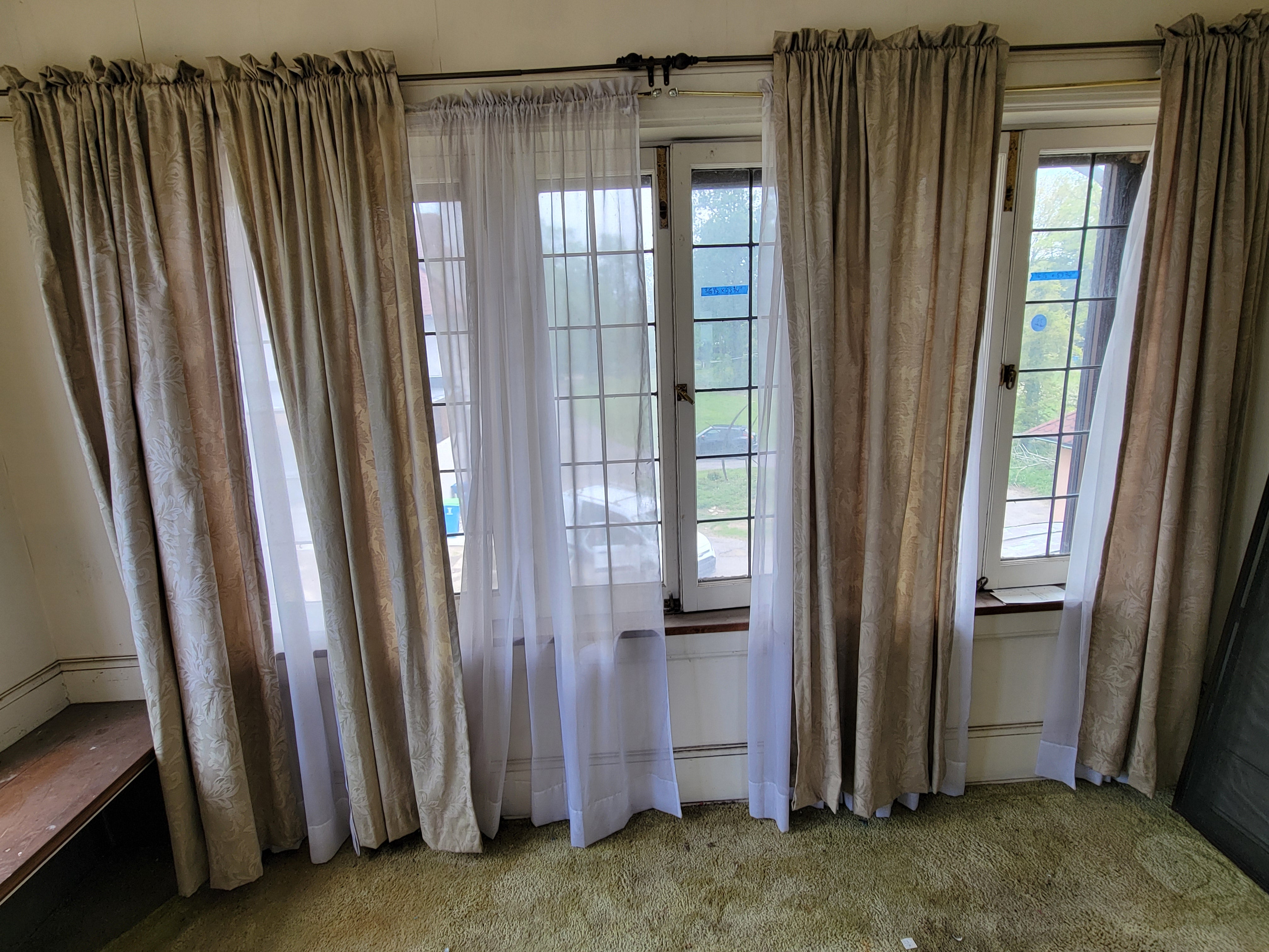 #55 Vintage Leaded Casement Window Set with Original Hardware