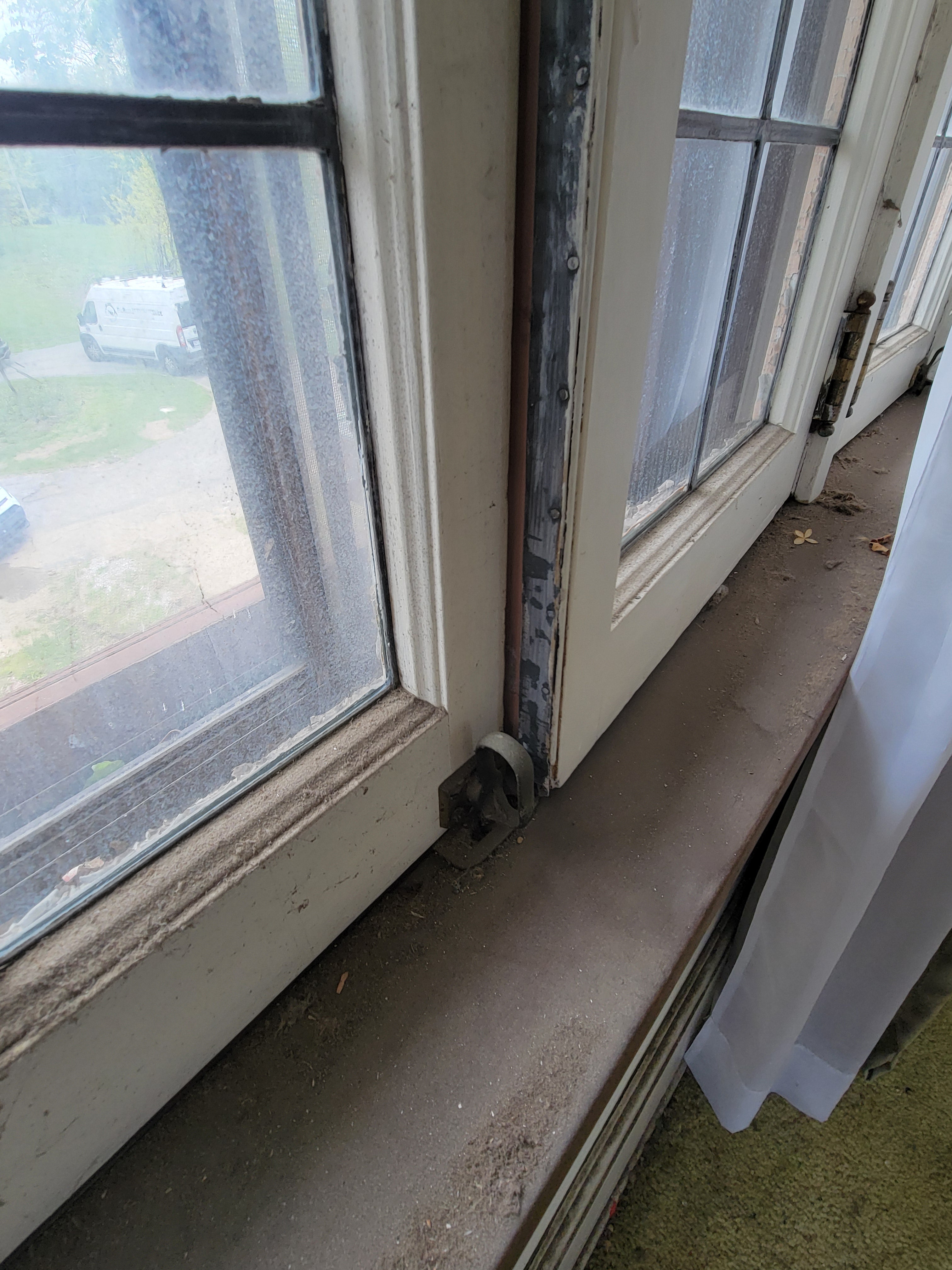 #55 Vintage Leaded Casement Window Set with Original Hardware