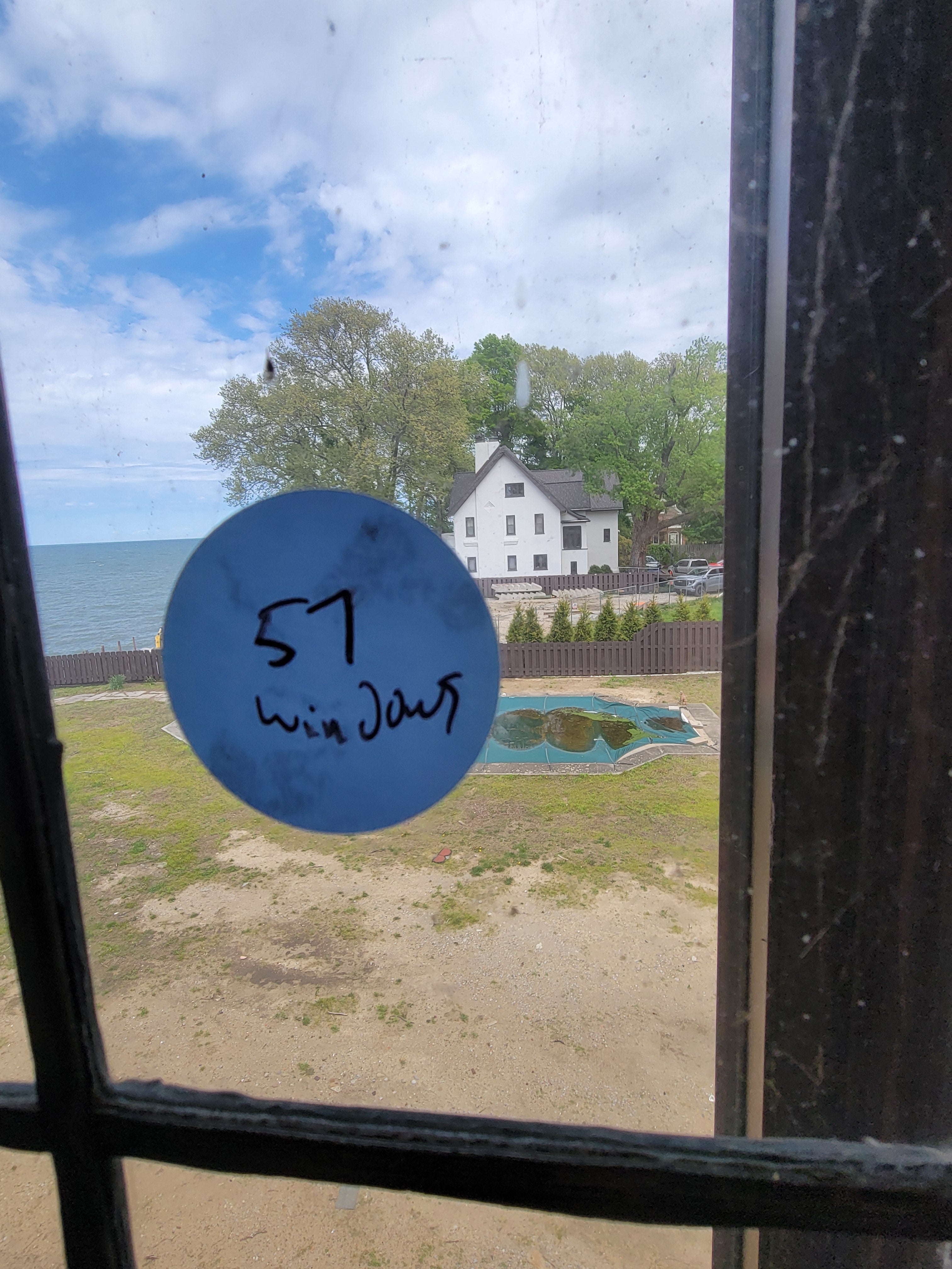 #57 Leaded Casement Window Set with Lake View