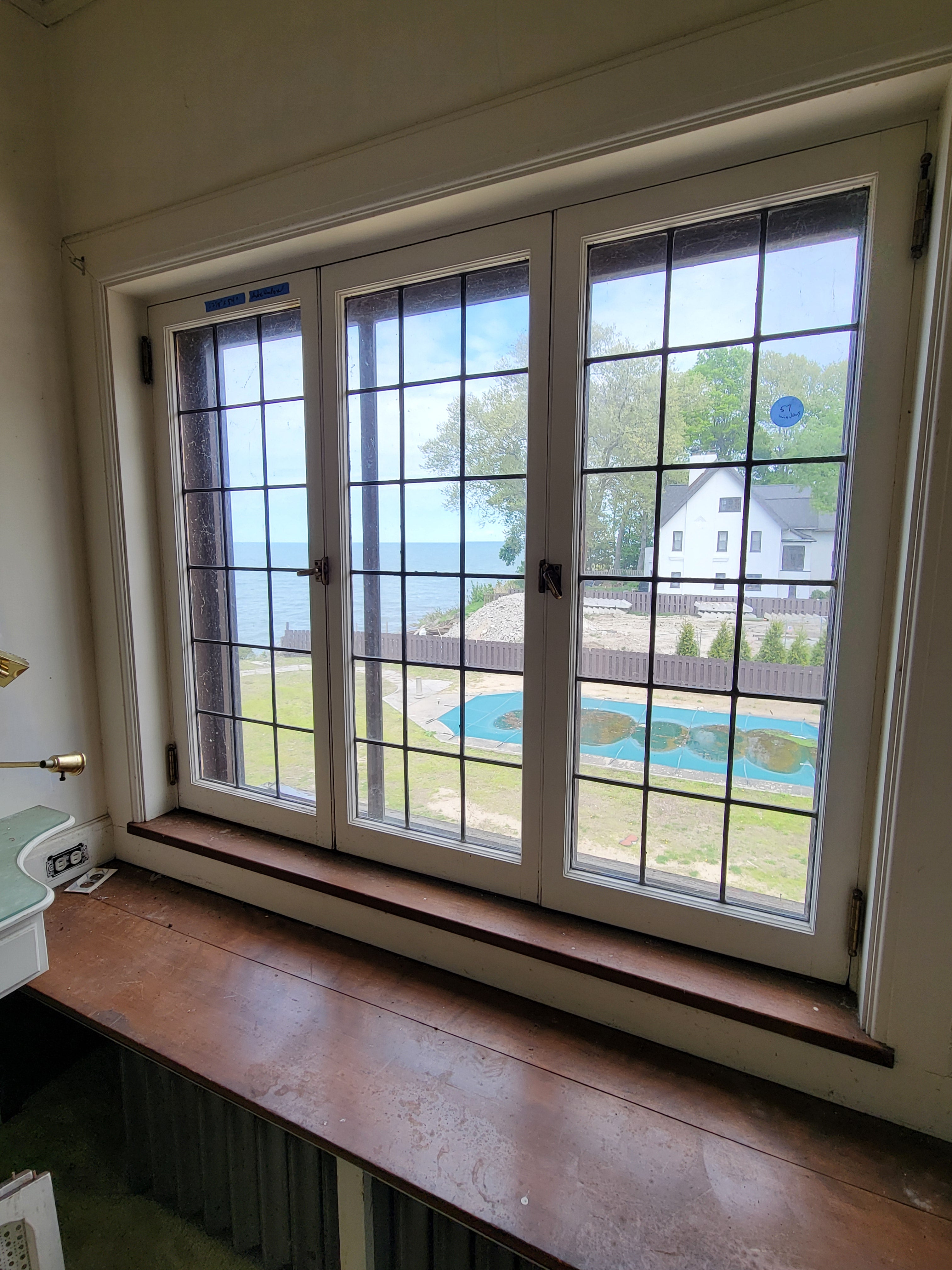 #57 Leaded Casement Window Set with Lake View