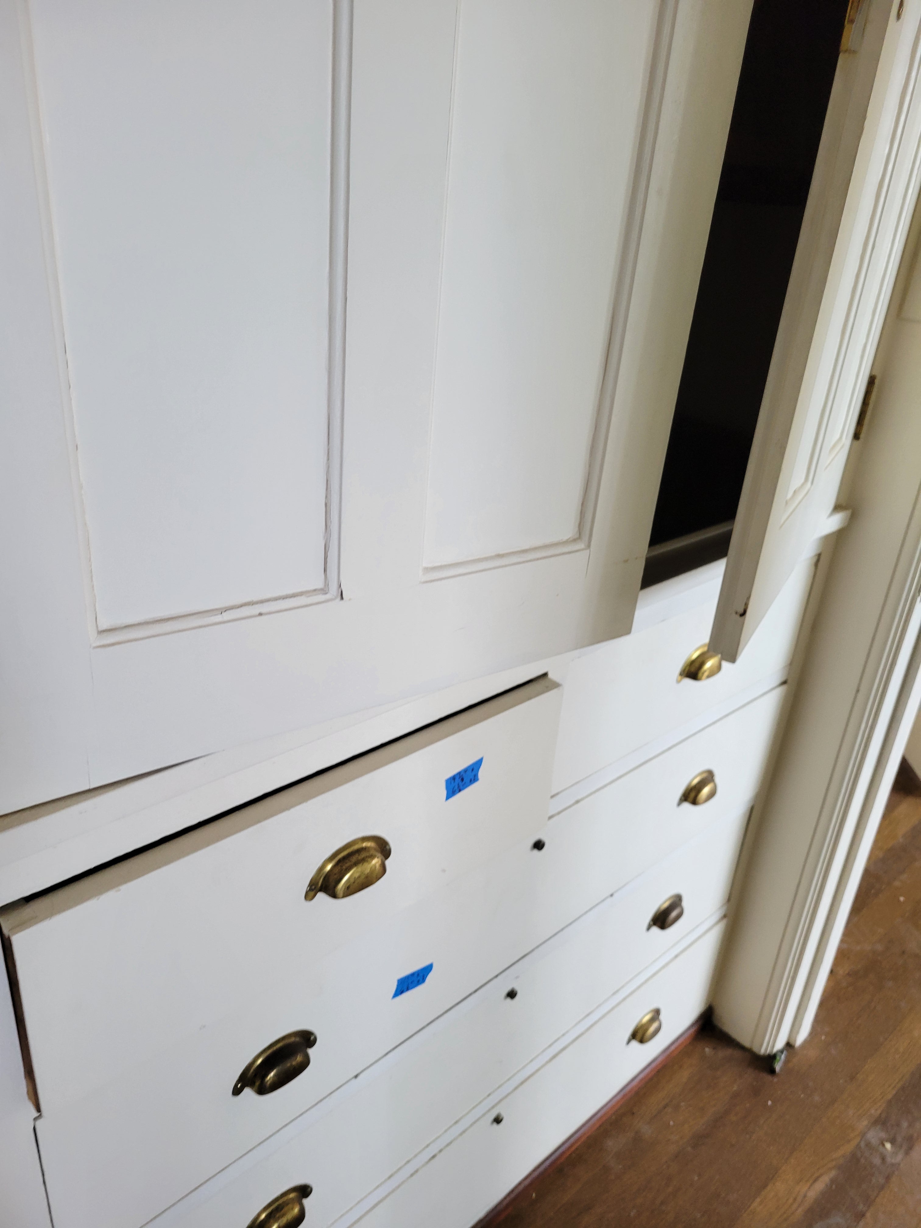 #62 Vintage Built-In Painted Wardrobe Cabinet Set