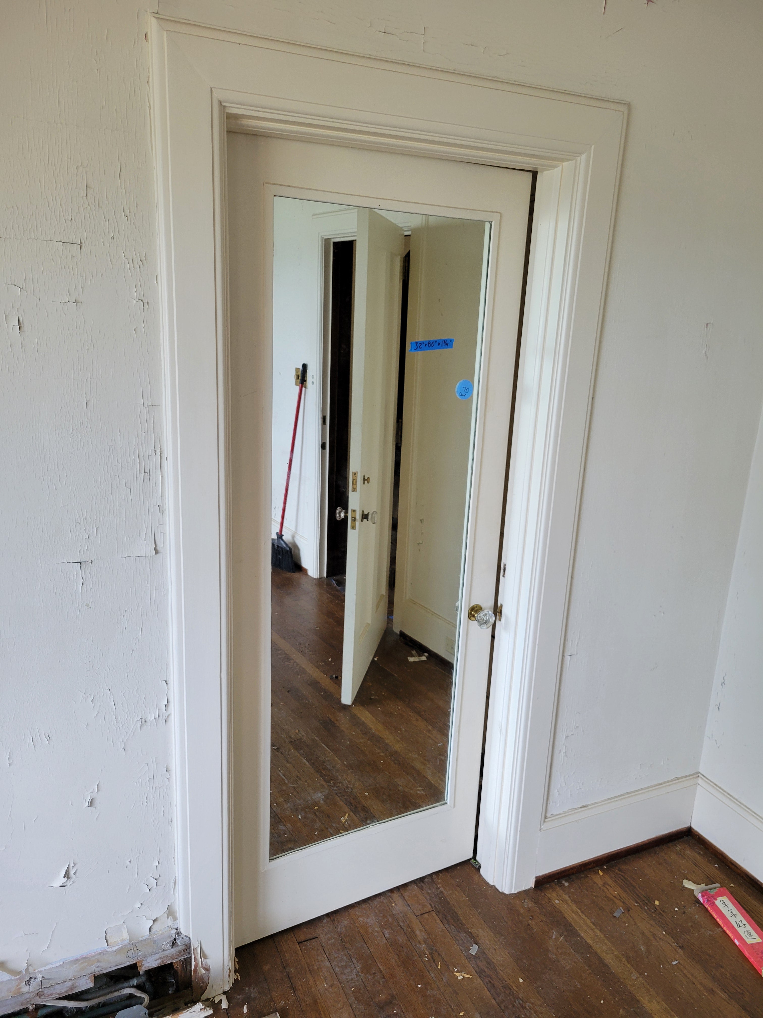 #70 Vintage Full-Length Mirrored Interior Door